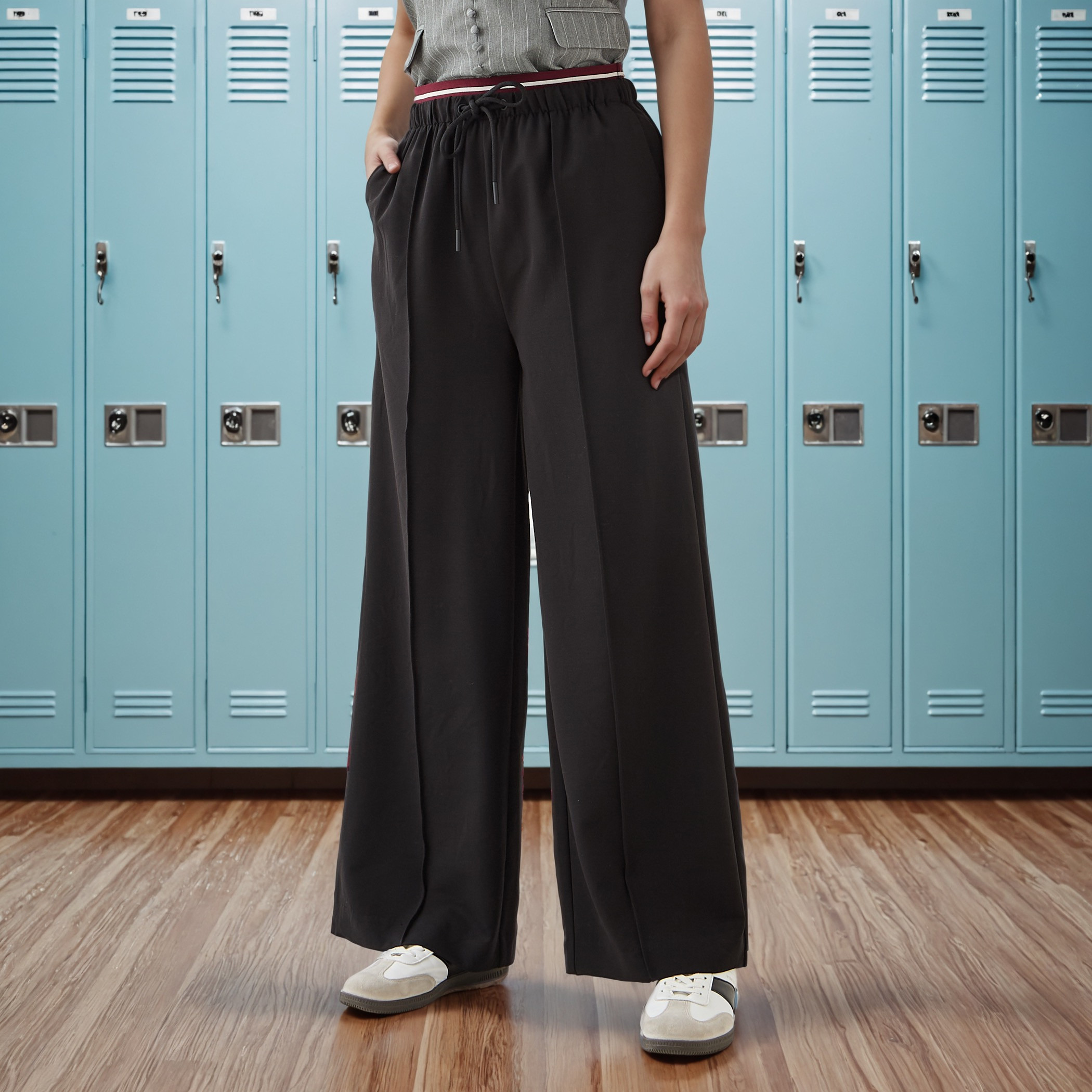 Drawstring Top Closure Shop Drawstring Closure Regular Fit Flexi Waist Pants Online ...