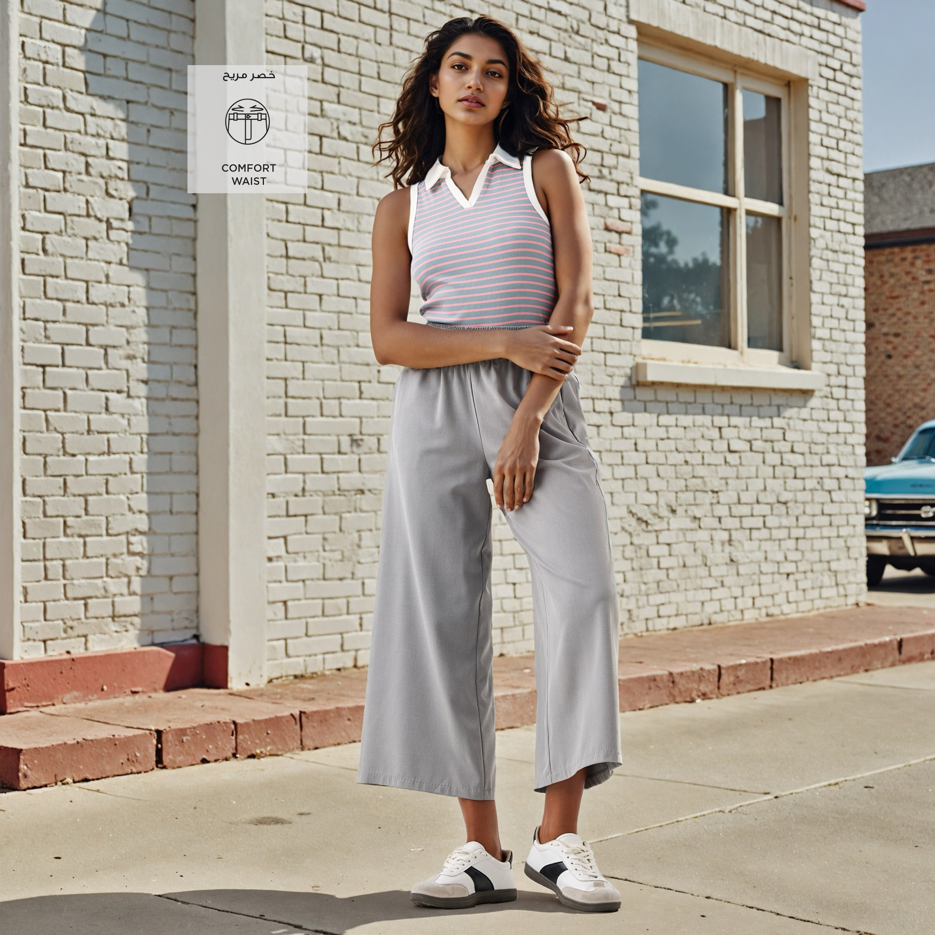 Regular Fit Flexi Waist Culottes with Pockets-women-clothing-bottoms-trousers-image-2