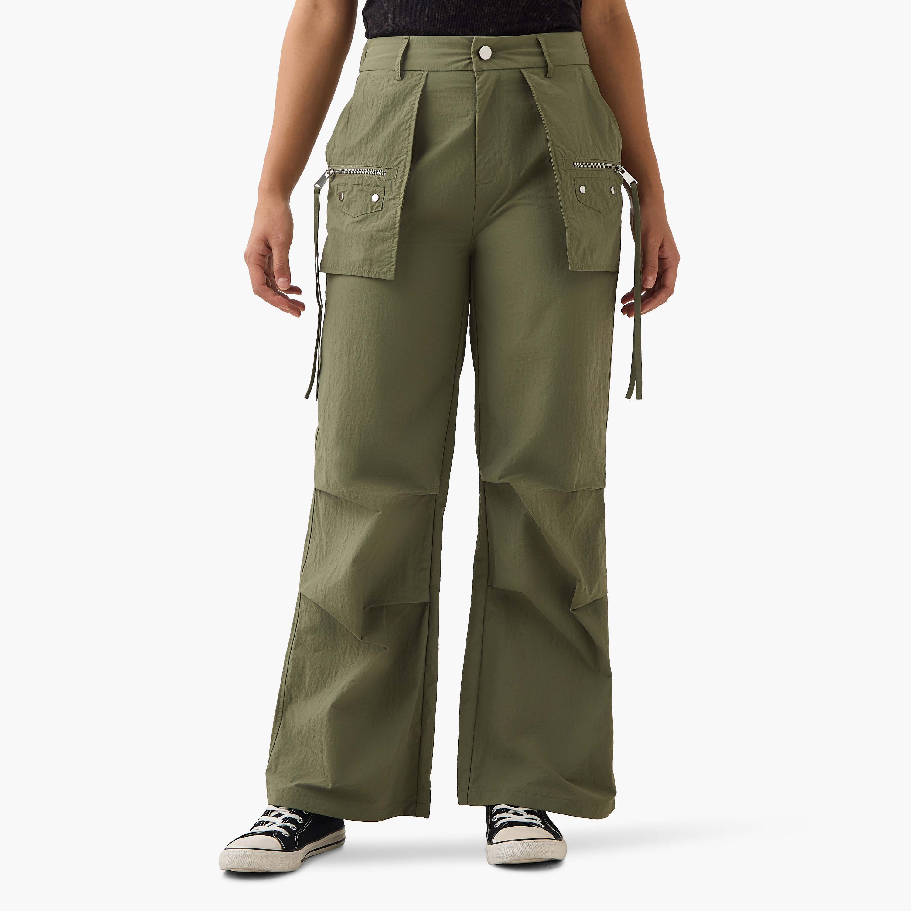 Regular Fit Pants with Pockets-women-clothing-bottoms-trousers-image-1