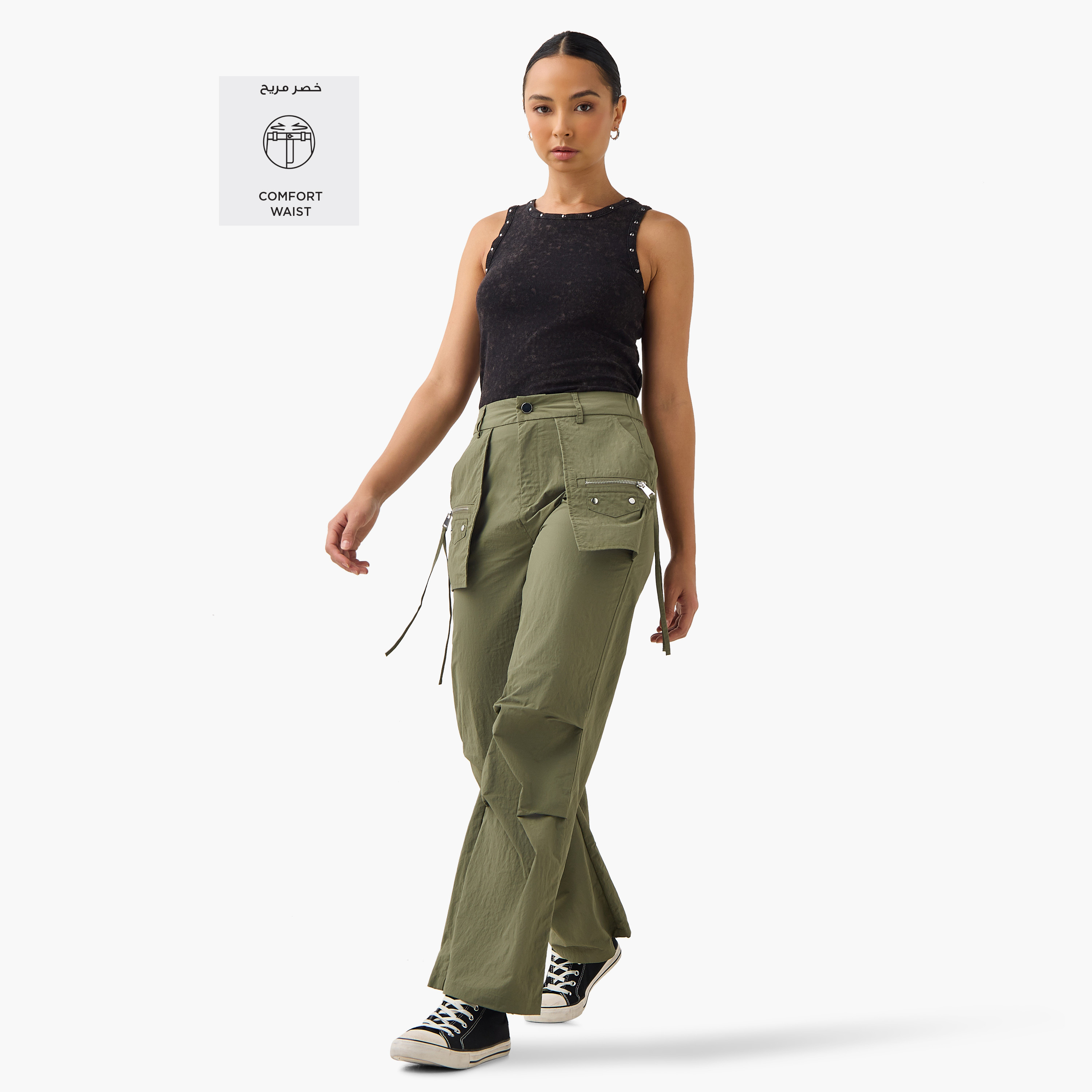Regular Fit Pants with Pockets-women-clothing-bottoms-trousers-image-2