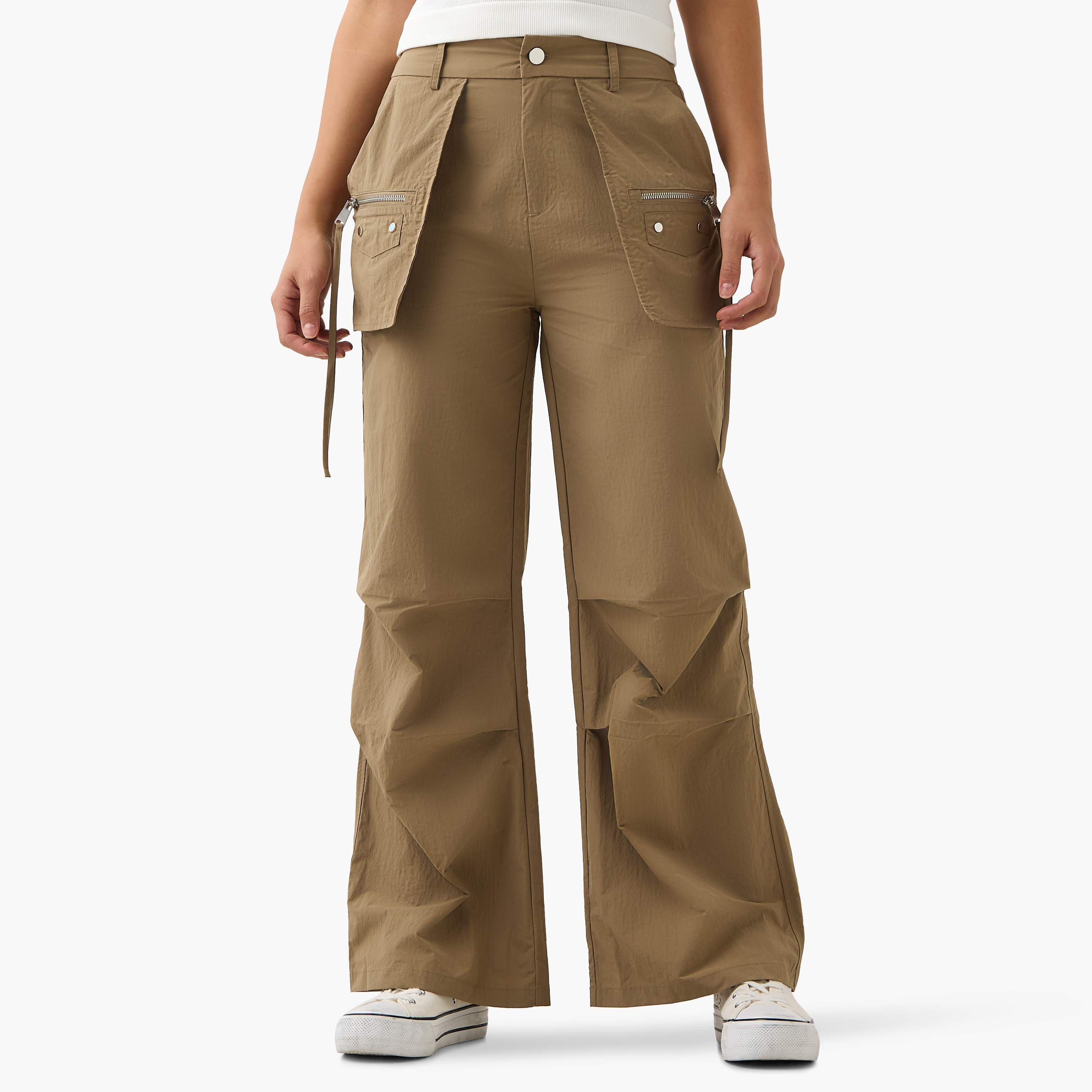 Regular Fit Pants with Pockets-women-clothing-bottoms-trousers-image-1