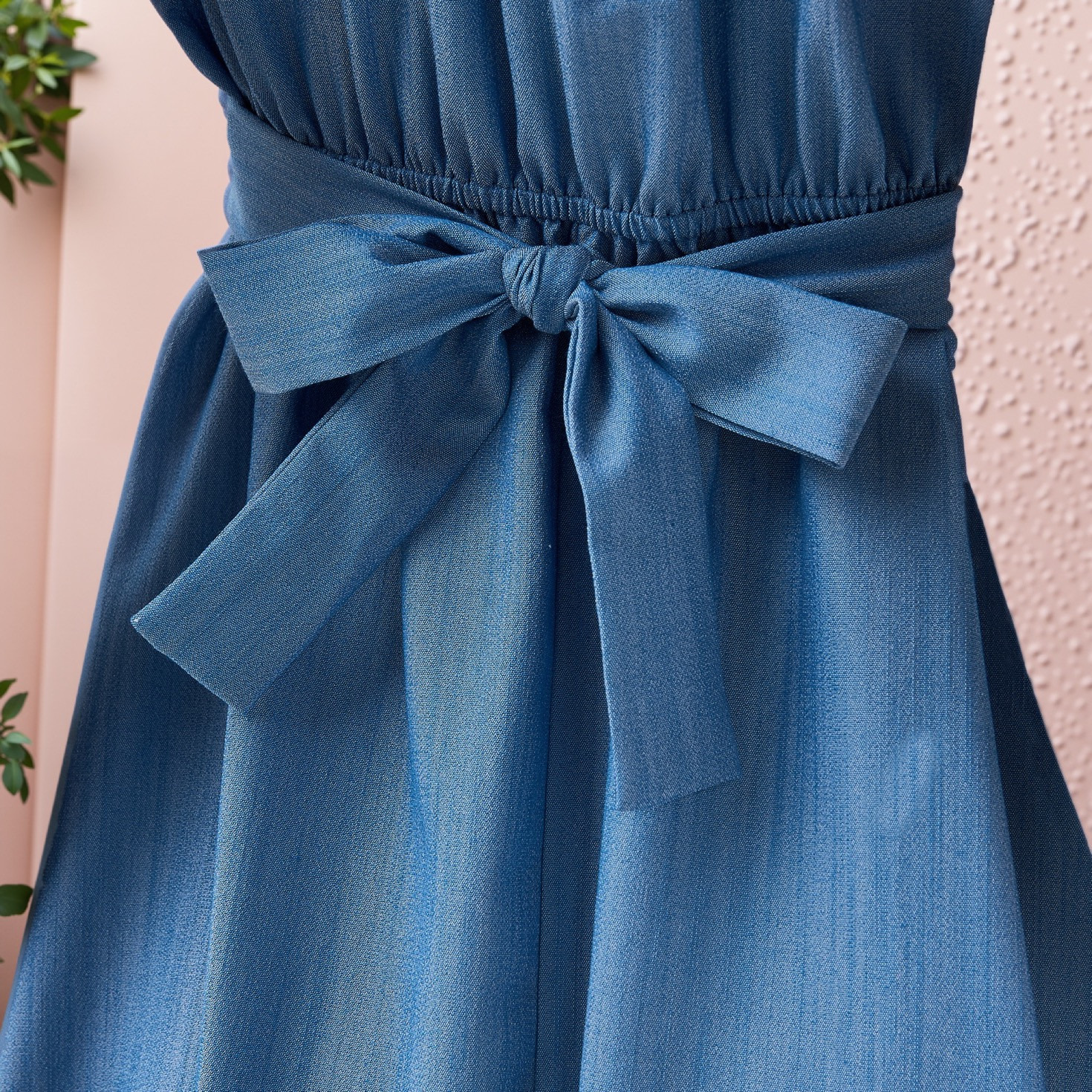 Knot Detail Dress with Tie-Up Belt and Flutter Sleeves-women-clothing-dresses-image-5