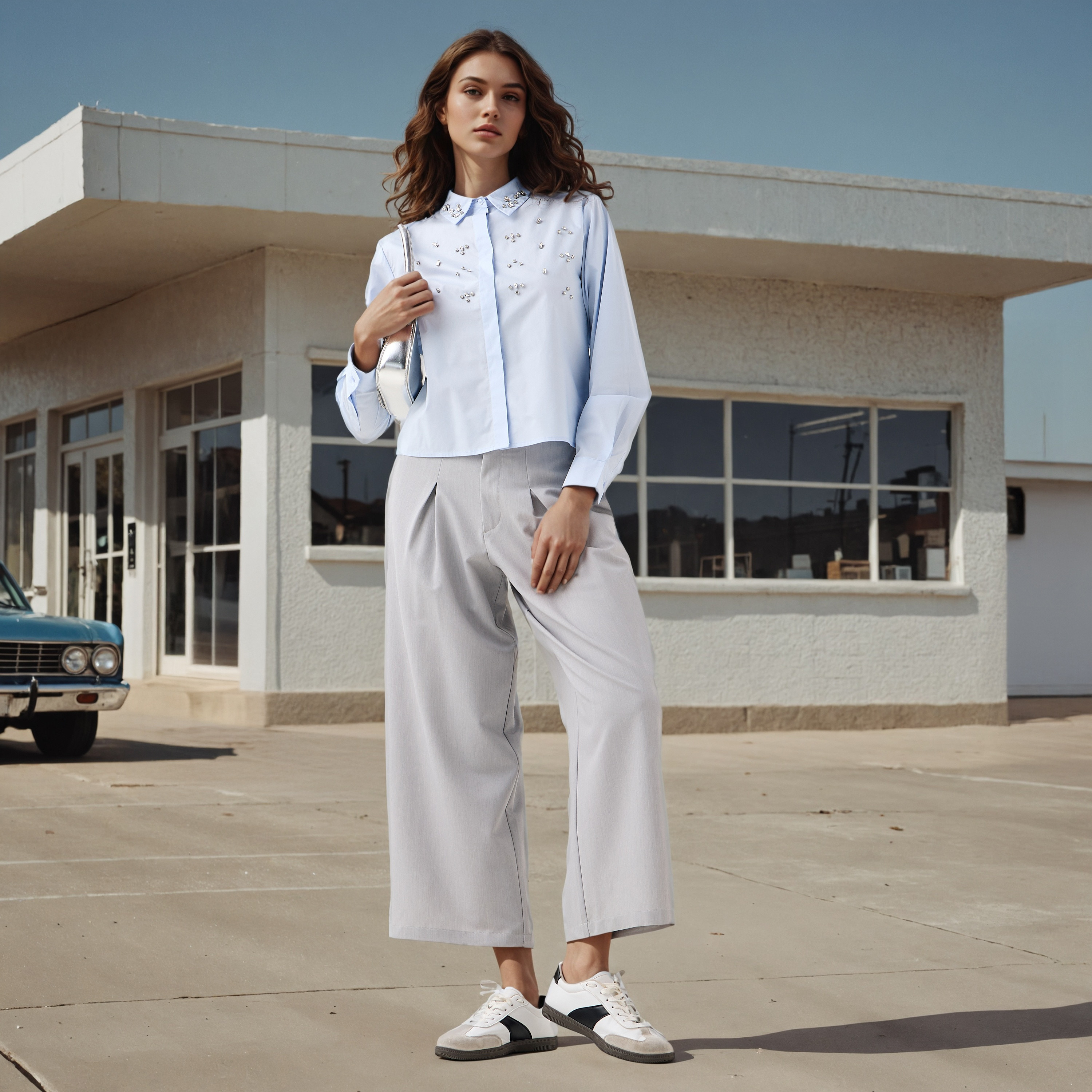 Embellished Cotton Shirt with Long Sleeves-women-clothing-shirtsandblouses-shirts-image-2
