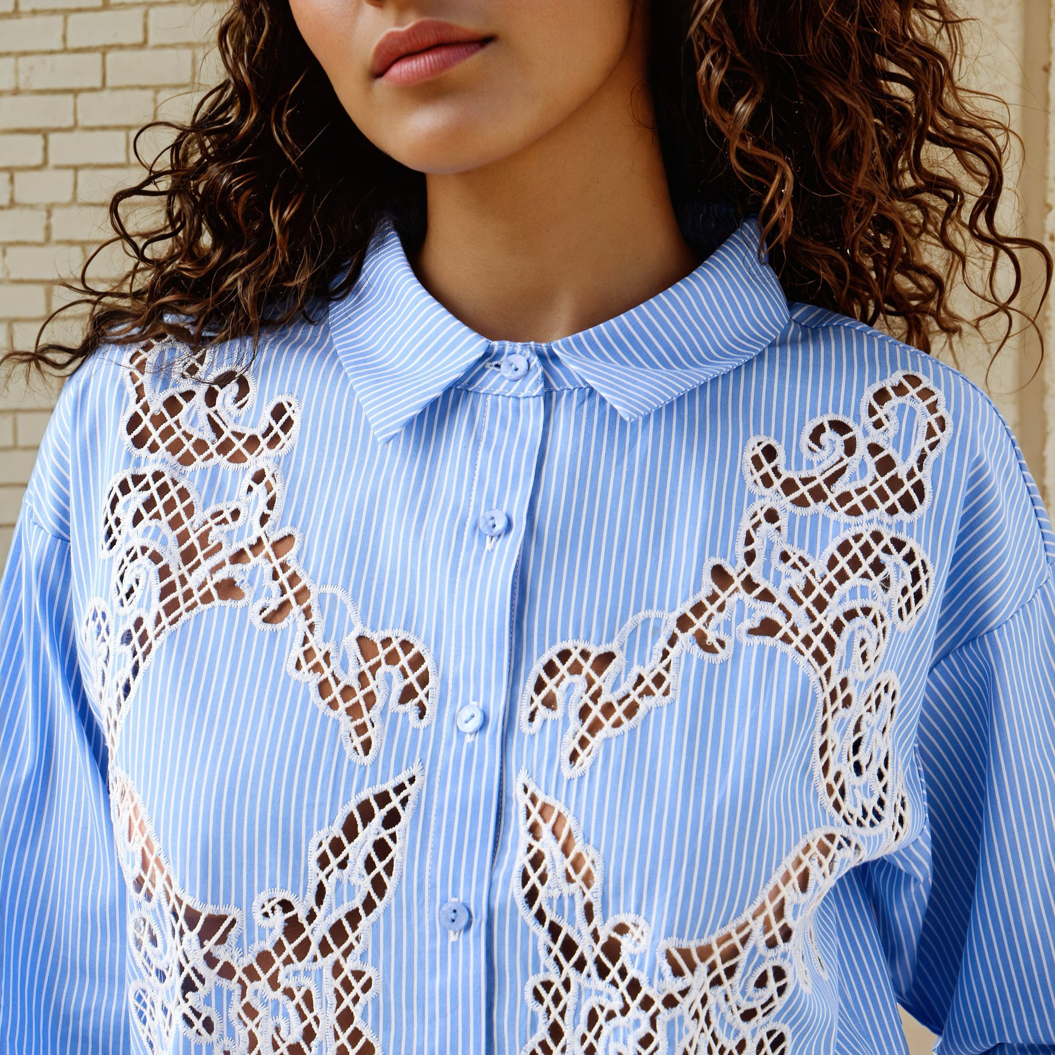 Striped Cutwork Cotton Shirt with Long Sleeves-women-clothing-shirtsandblouses-shirts-image-4