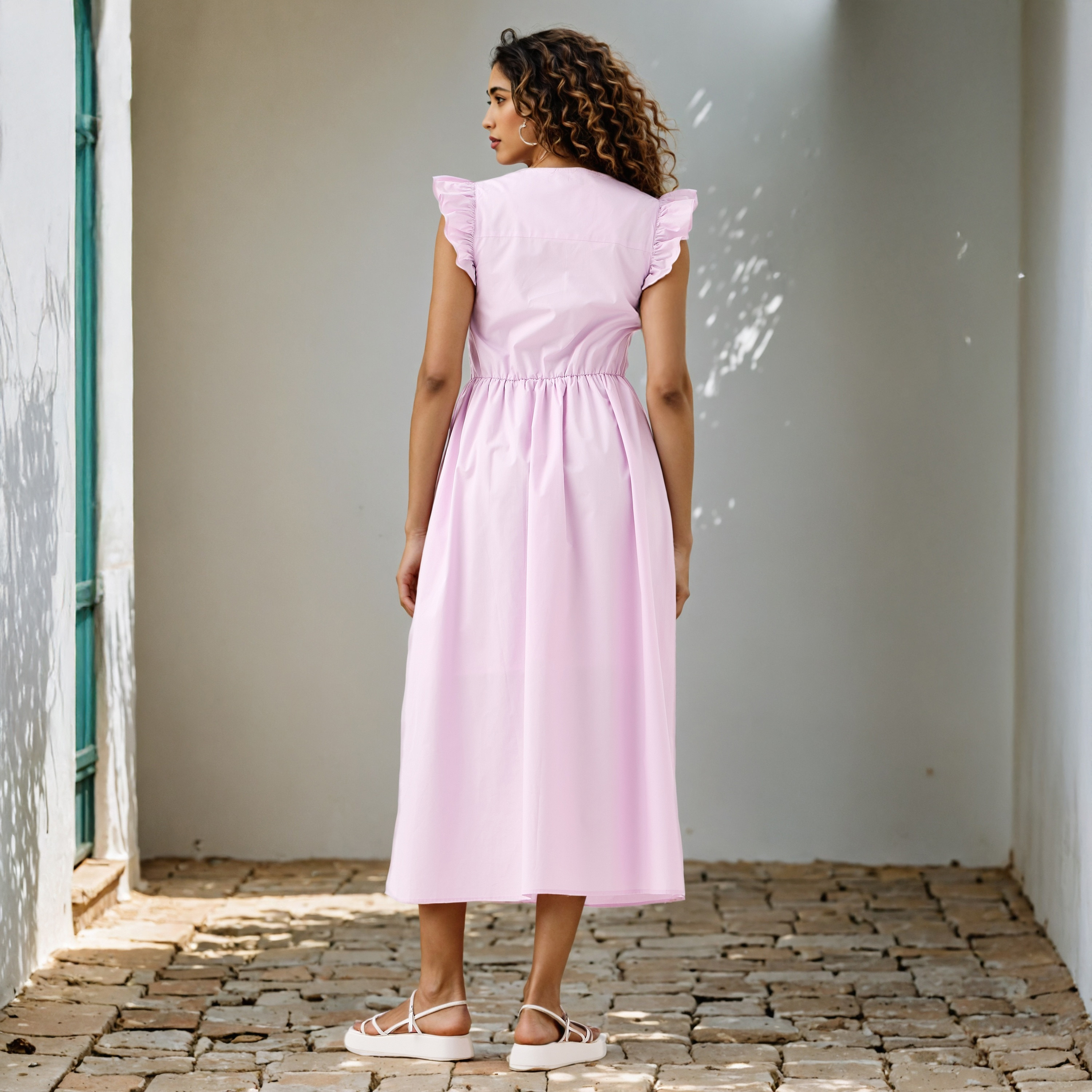 Ruffled Sleeveless Cotton Dress-women-clothing-dresses-image-3
