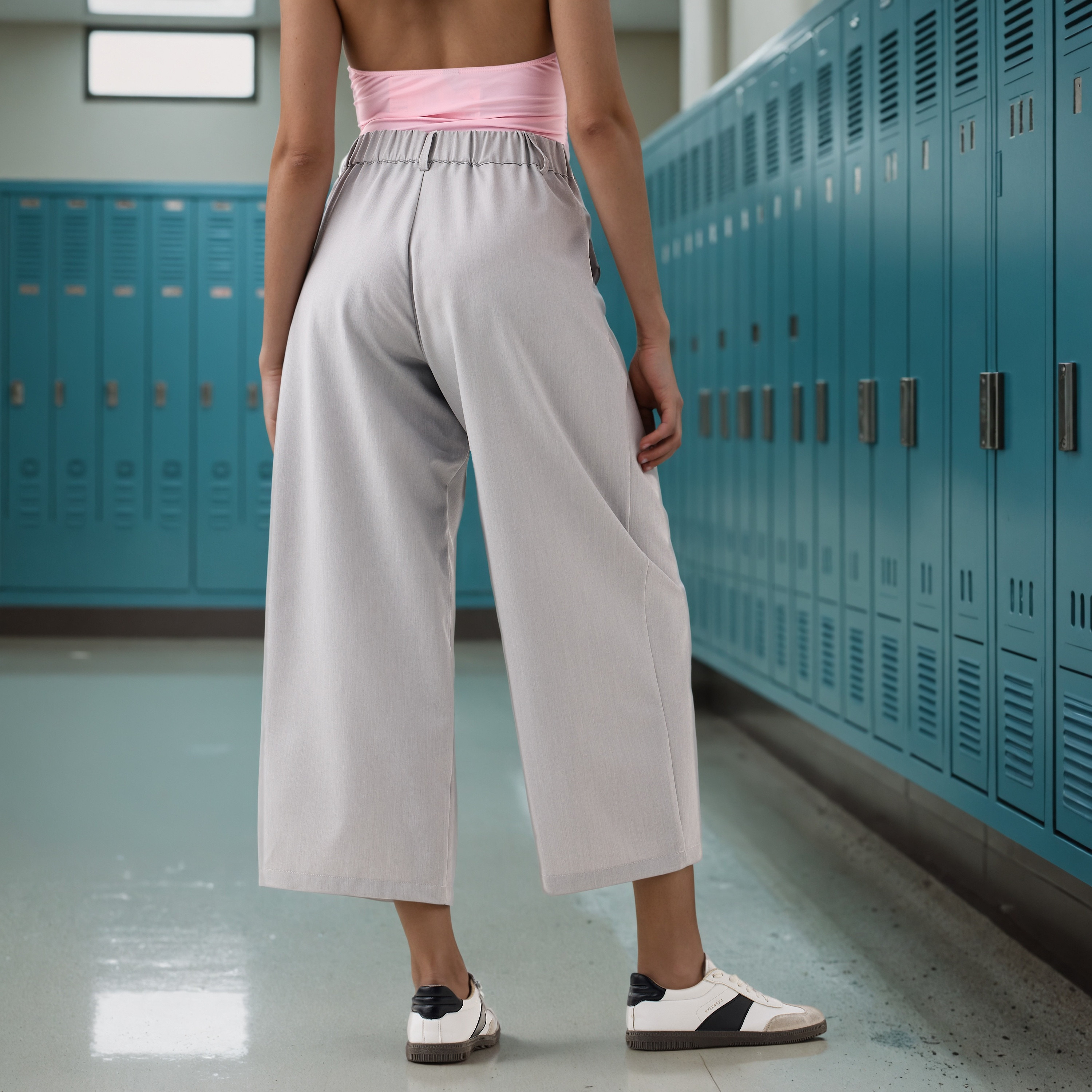 Pleated Regular Fit Pants with Pockets-women-clothing-bottoms-trousers-image-3