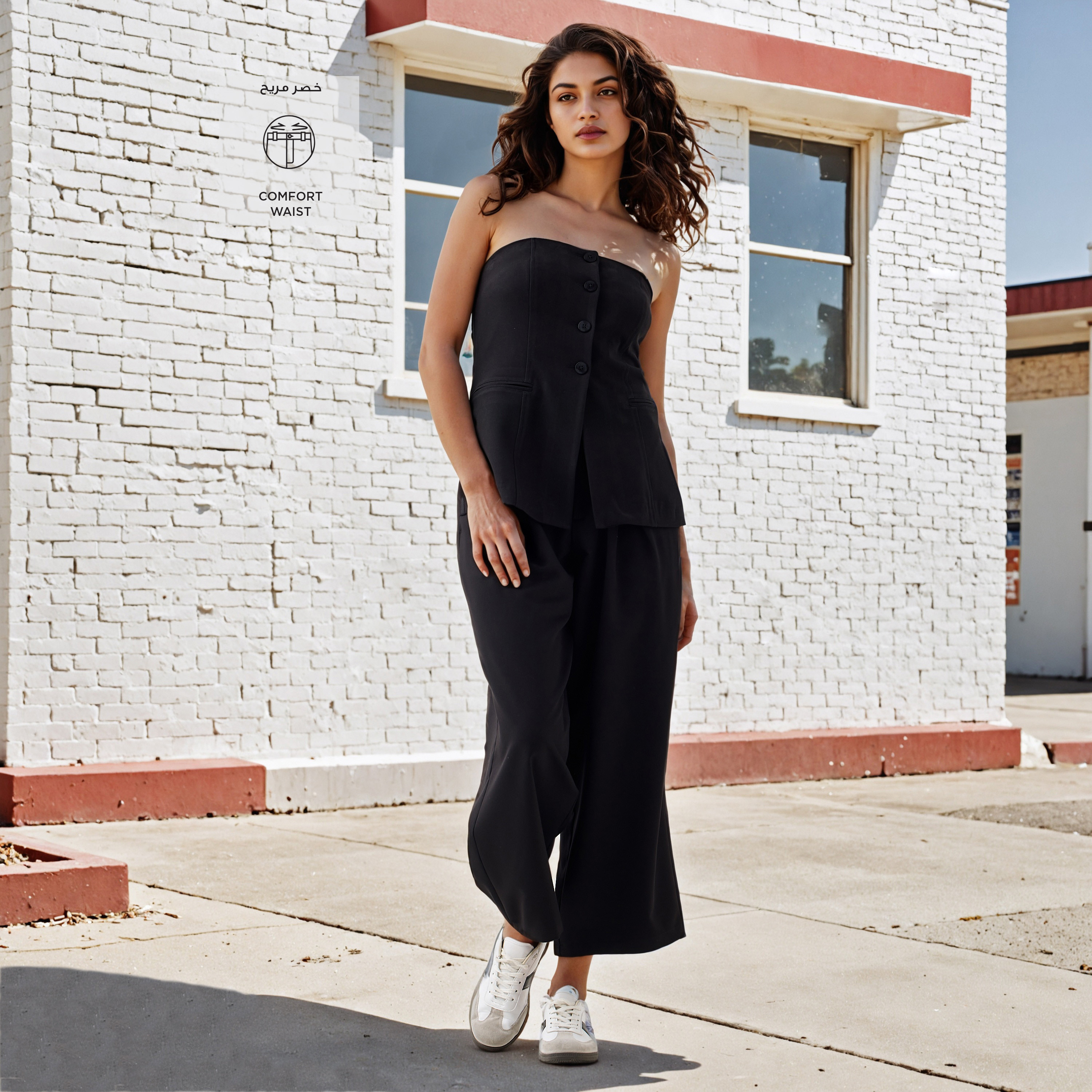 Pleated Regular Fit Pants with Pockets-women-clothing-bottoms-trousers-image-2