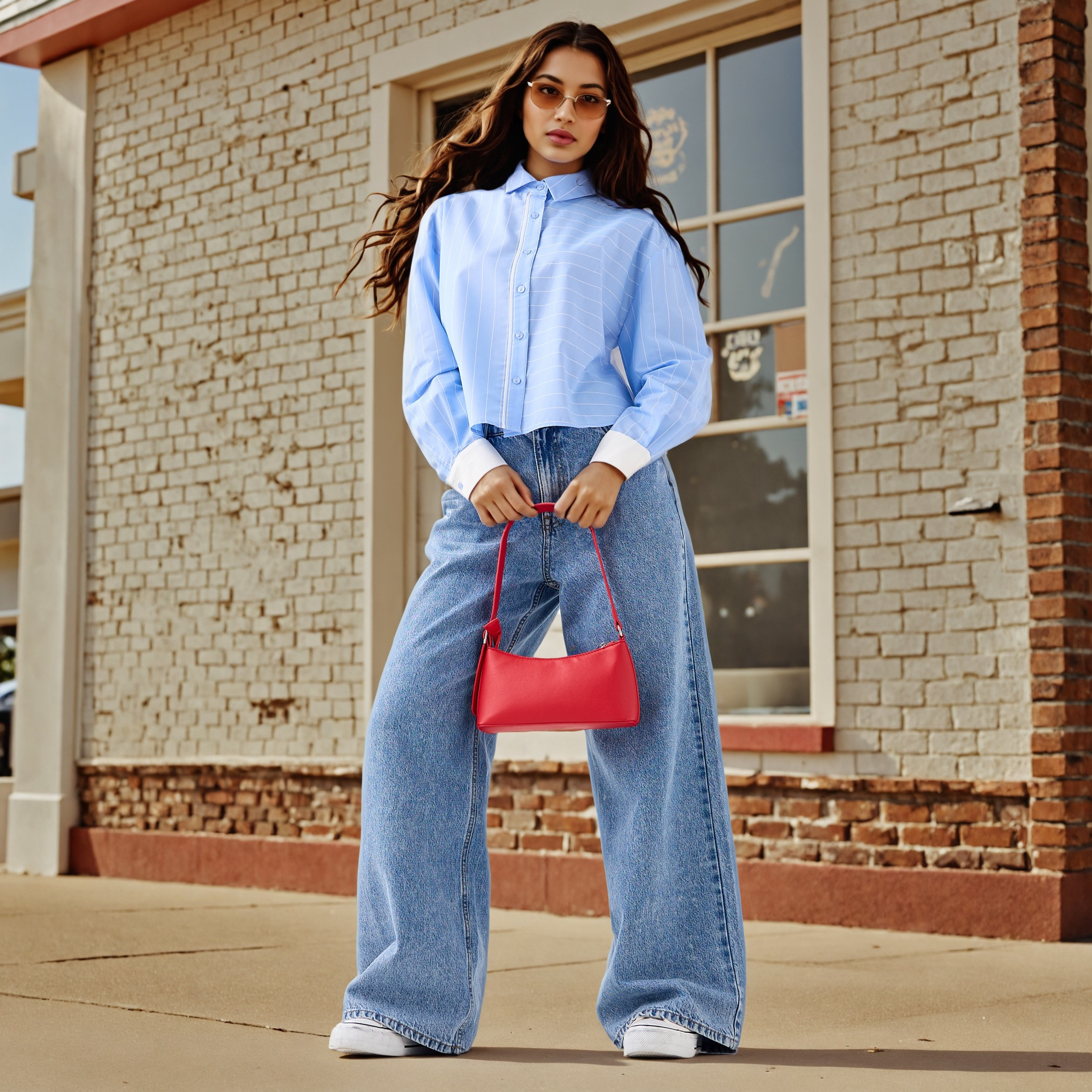 Striped Cropped Shirt-women-clothing-shirtsandblouses-shirts-image-2