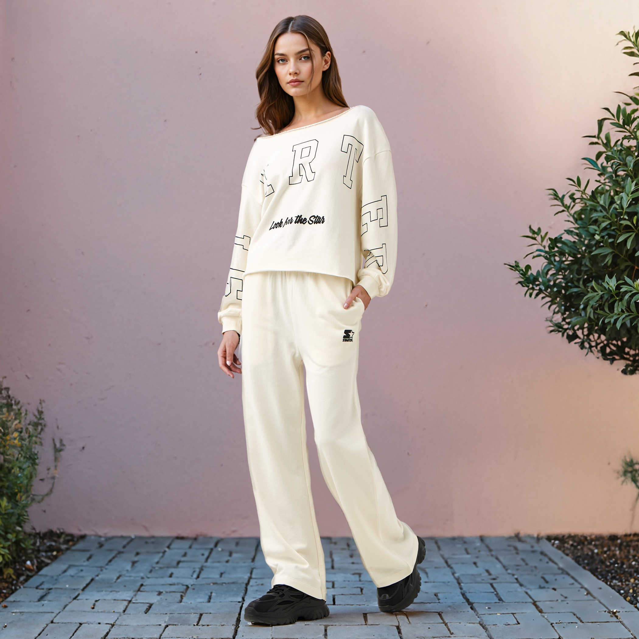 Printed Cropped Sweatshirt with Boat Neck and Long Sleeves-women-clothing-hoodiesandsweatshirts-sweatshirts-image-2