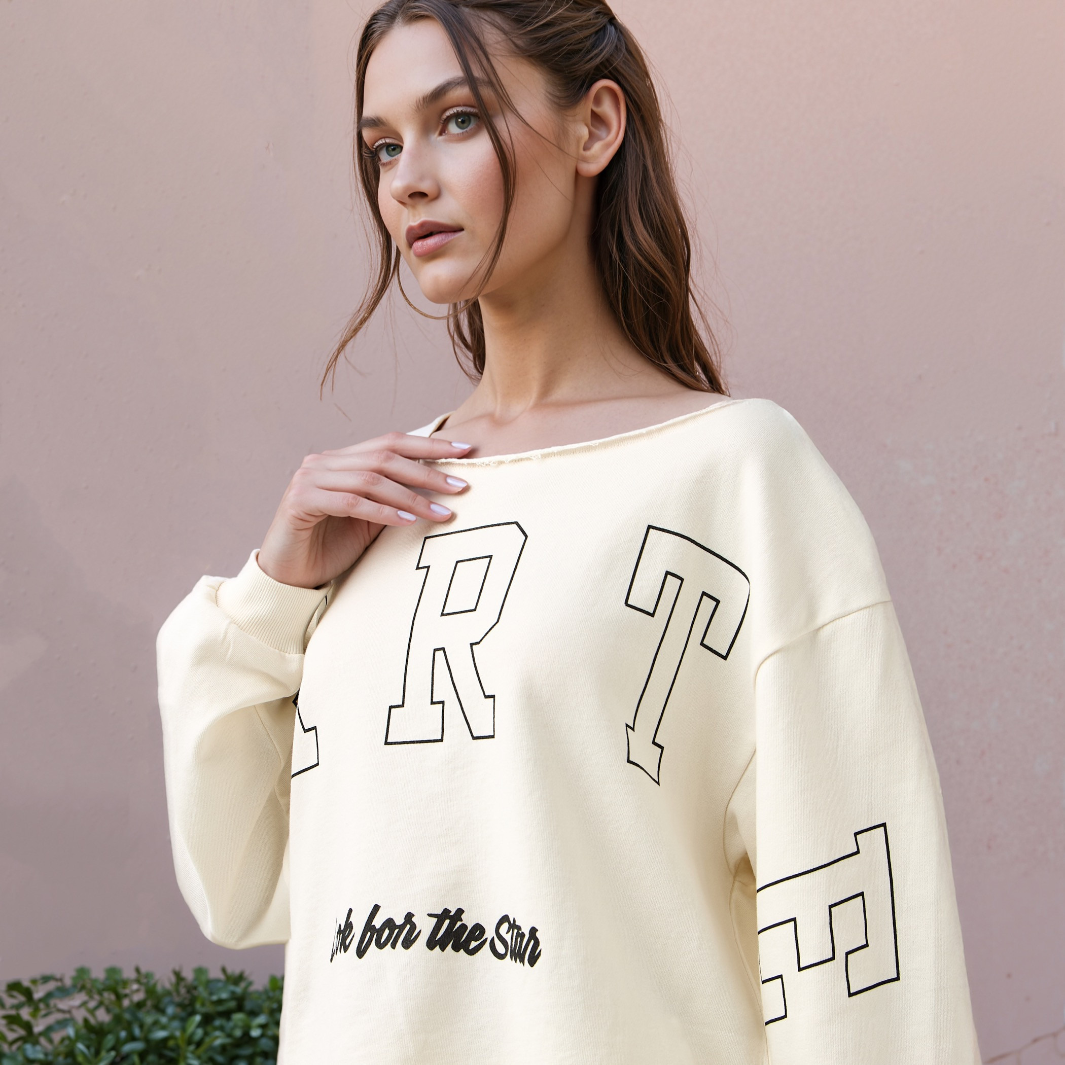 Printed Cropped Sweatshirt with Boat Neck and Long Sleeves-women-winterwear-hoodiesandsweatshirts-sweatshirts-image-4
