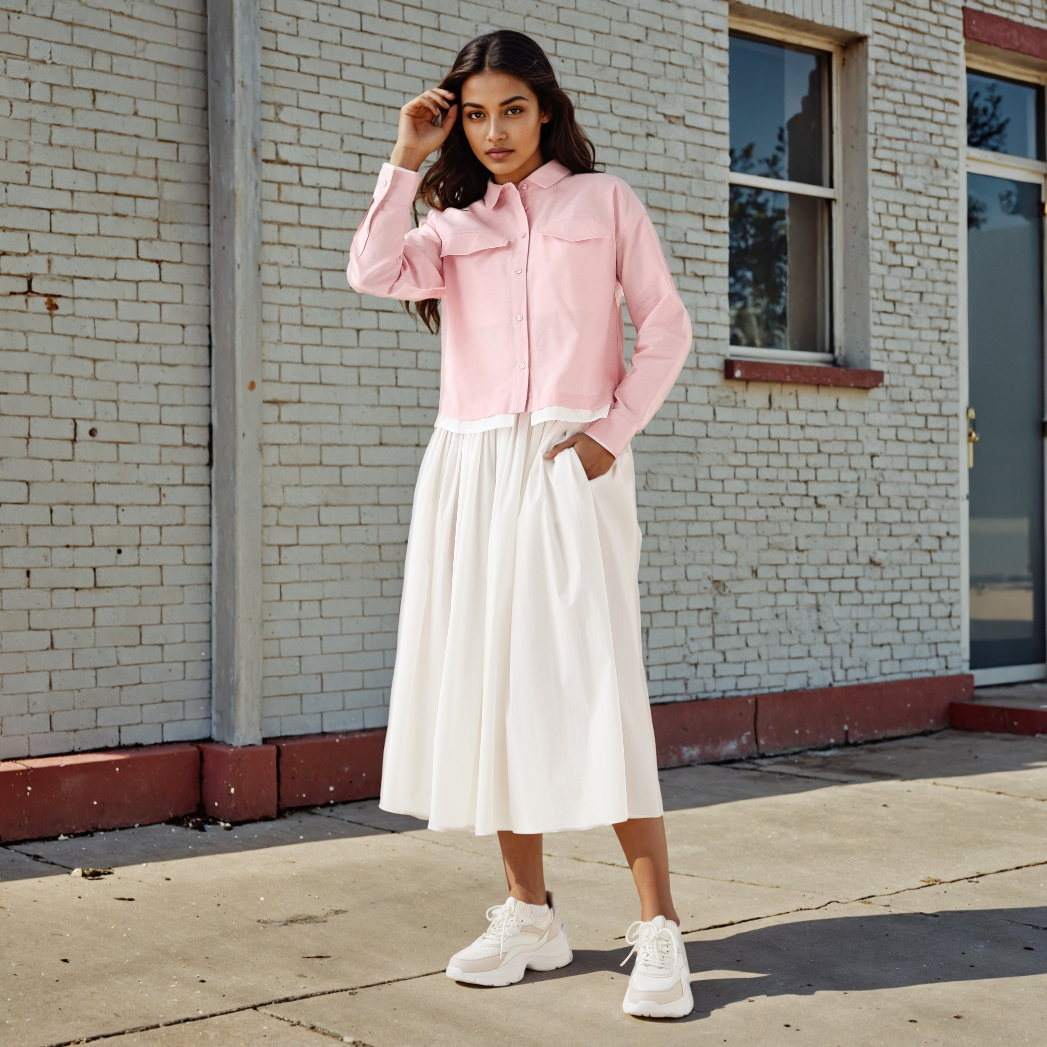 قميص قطن قصير بجيب-women-clothing-shirtsandblouses-shirts-image-7