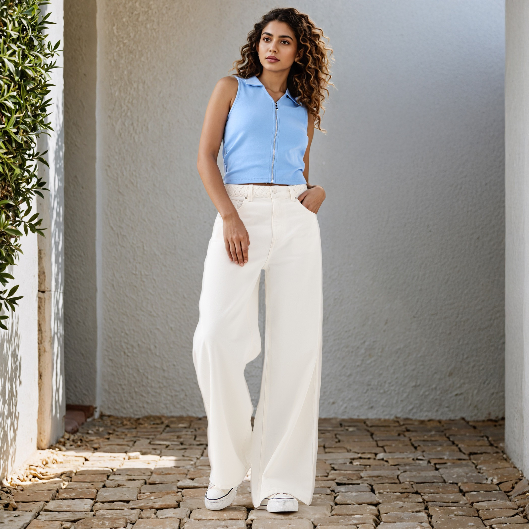 بلوزة تانك بولو بسحّاب إغلاق-women-clothing-tshirts-image-2