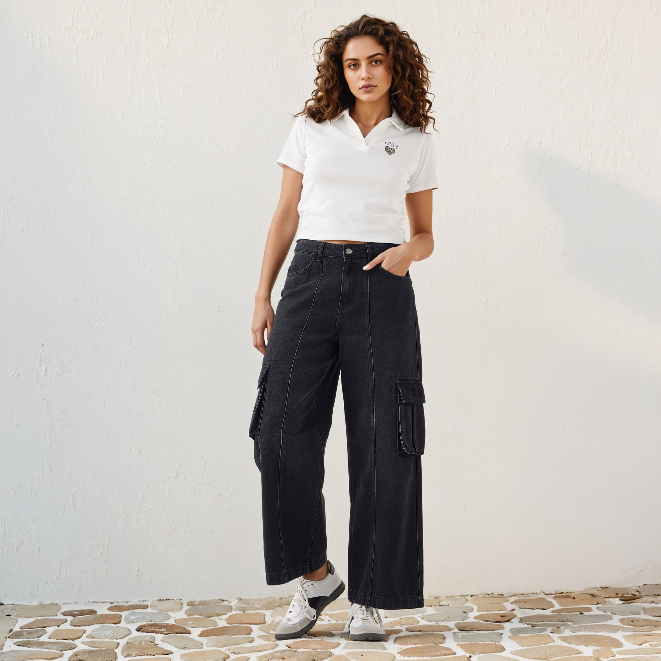 Printed Polo Crop Top-women-clothing-tshirts-image-2