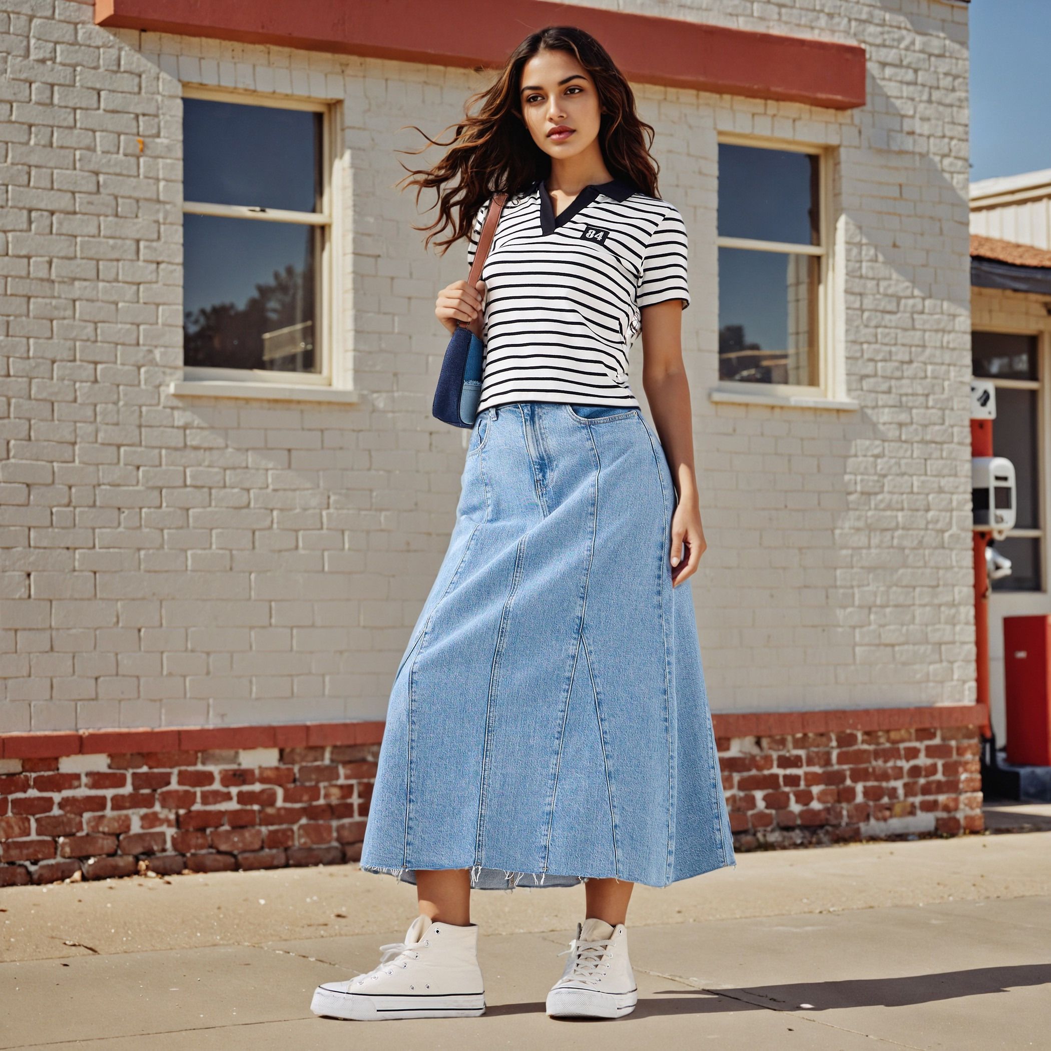بلوزة بولو قصيرة مخططة-women-clothing-tshirts-image-2