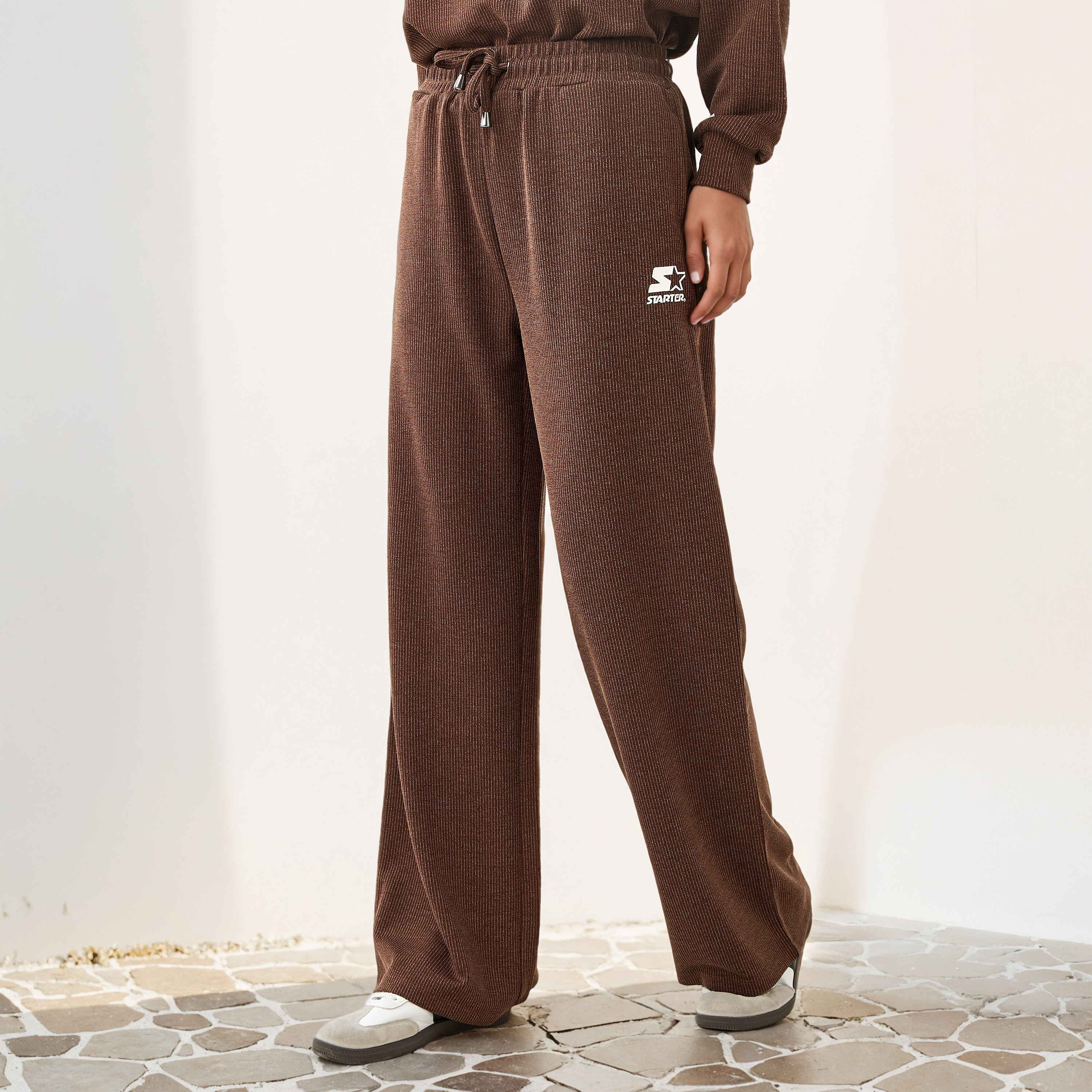 Ribbed Wide-Leg Joggers with Pockets-women-clothing-bottoms-joggers-image-1