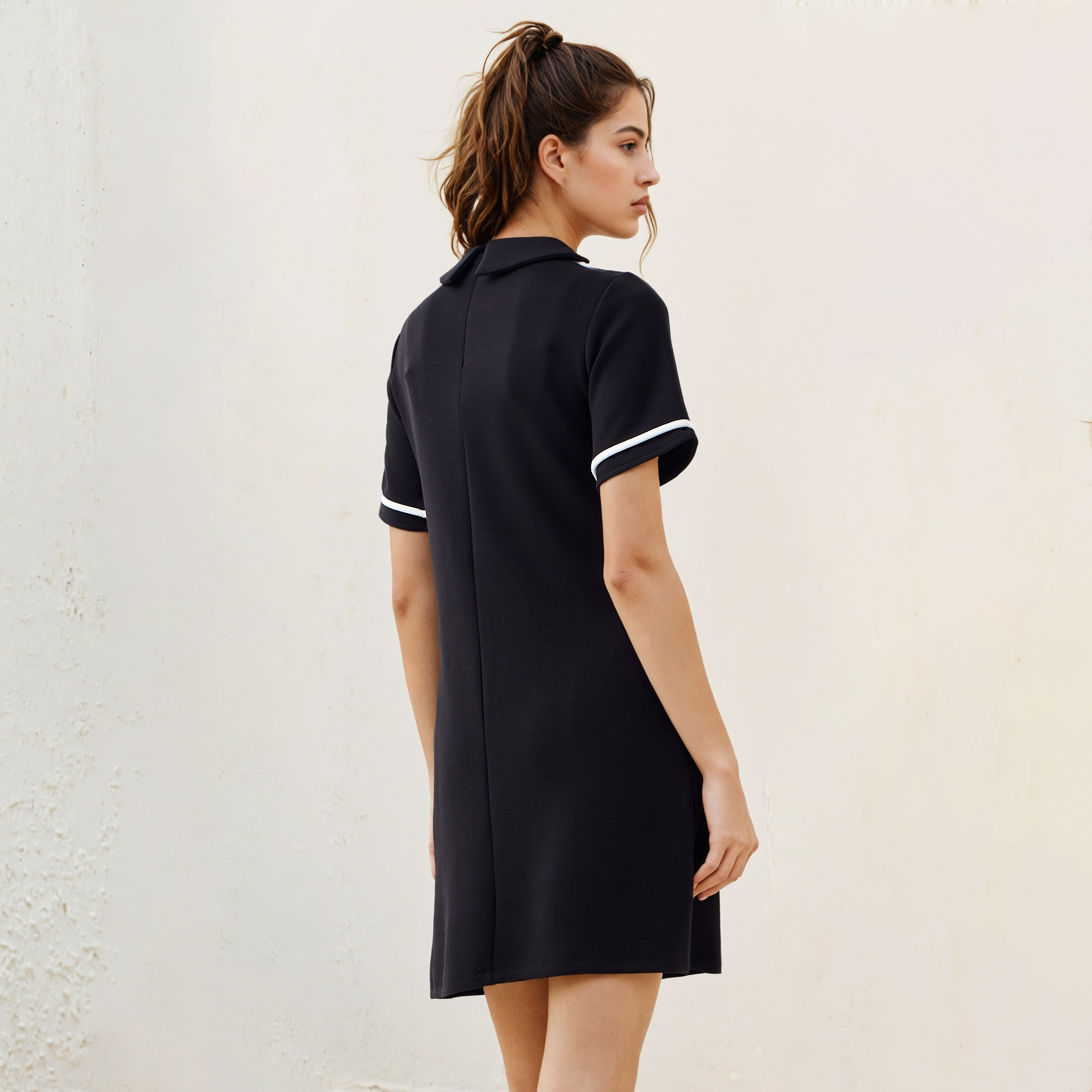 Starter Logo Print Collared T-shirt Dress-women-clothing-dresses-image-3