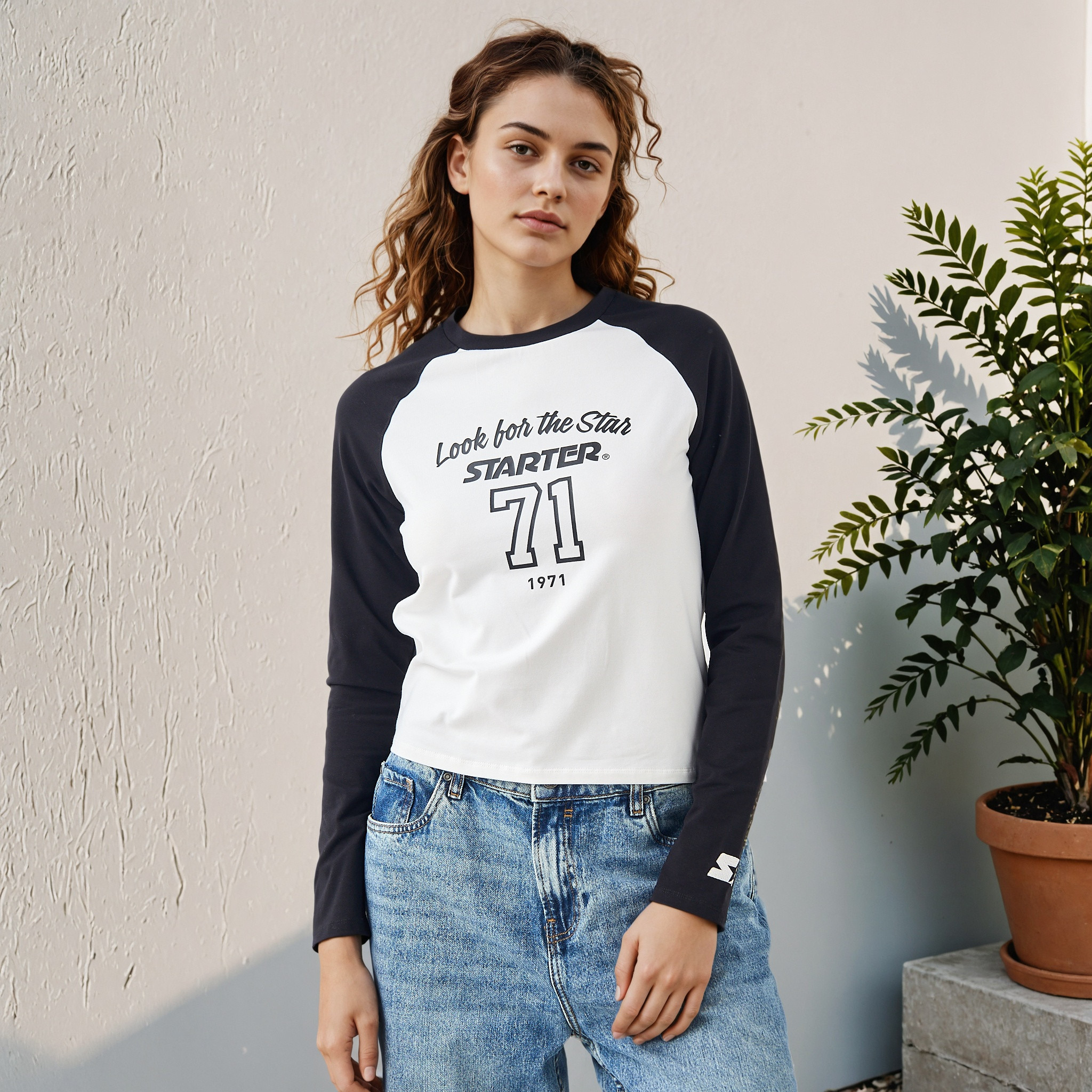 Printed T-shirt with Raglan Sleeves-women-clothing-tshirts-image-1
