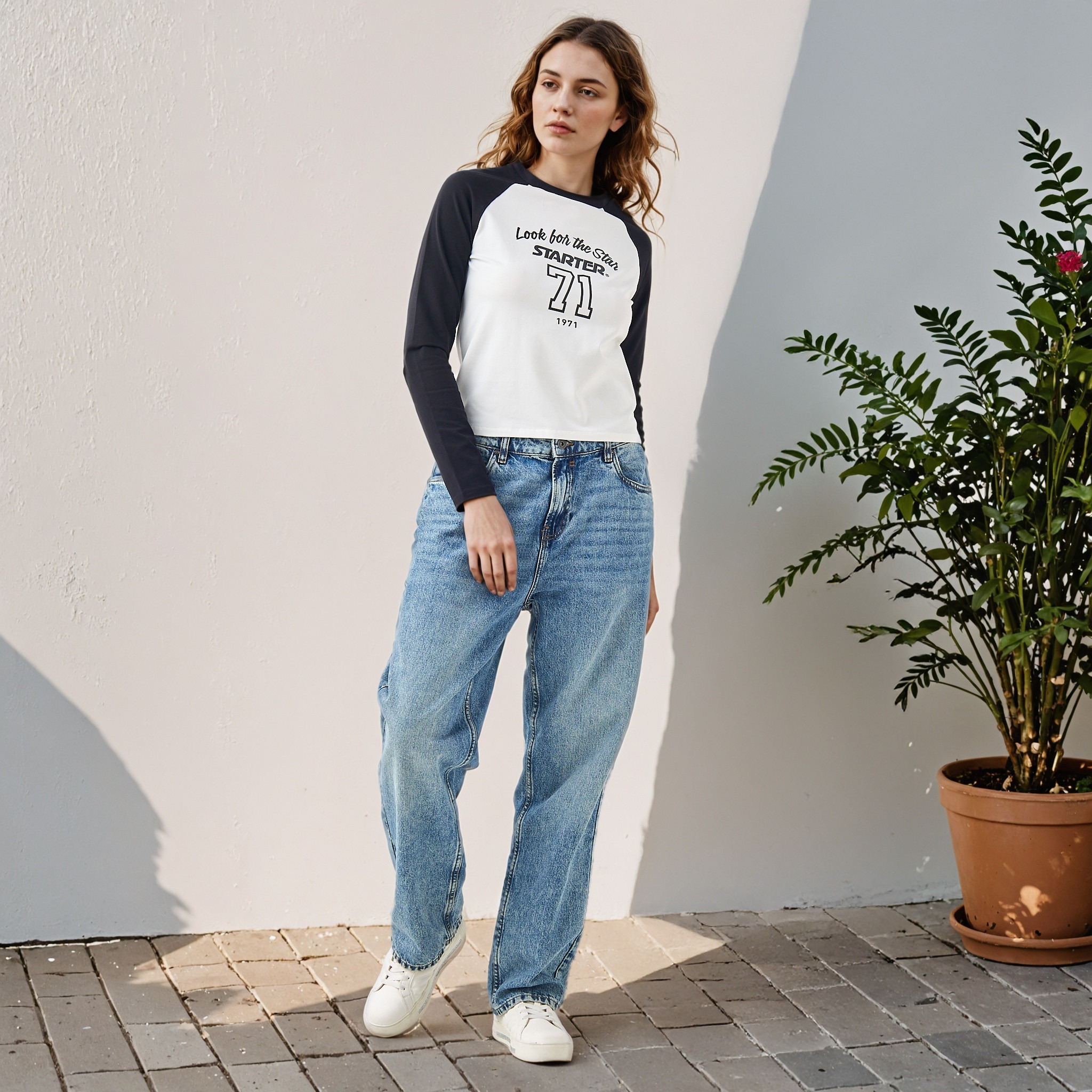 Printed T-shirt with Raglan Sleeves-women-clothing-tshirts-image-2