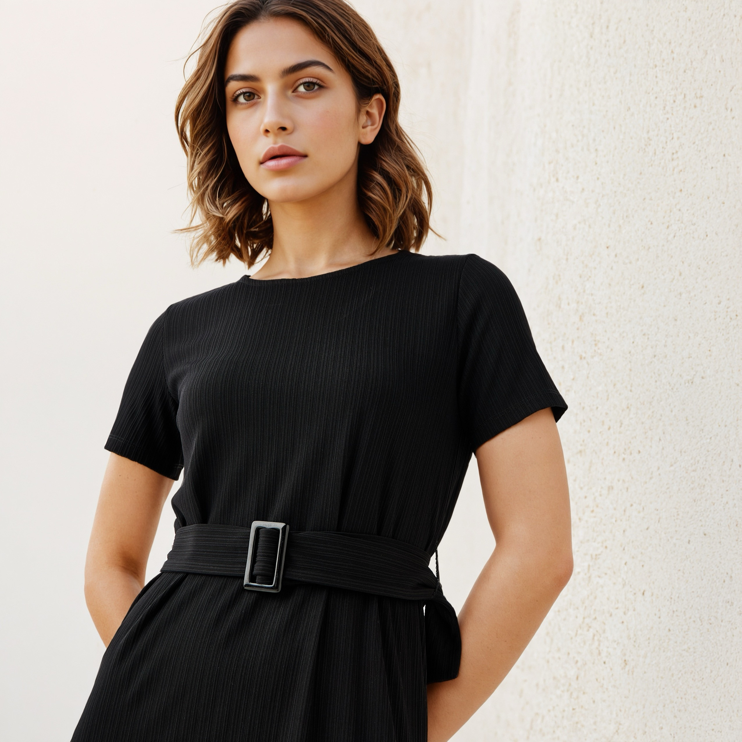 فستان ميدي مضلع بحزام قابل للفصل-women-clothing-dresses-image-4