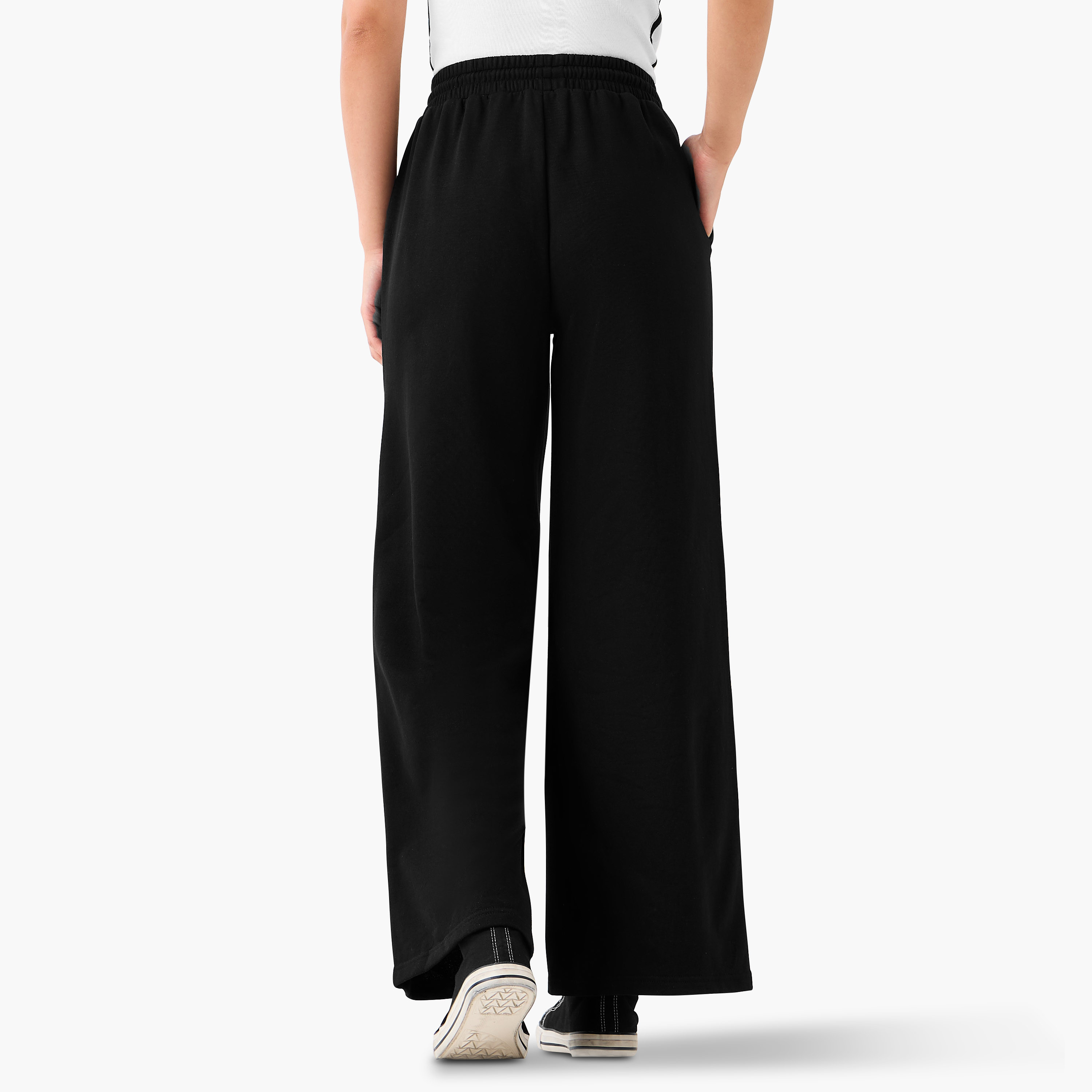بنطلون بقصة عادية وخصر مرن وجيوب-women-clothing-bottoms-joggers-image-3