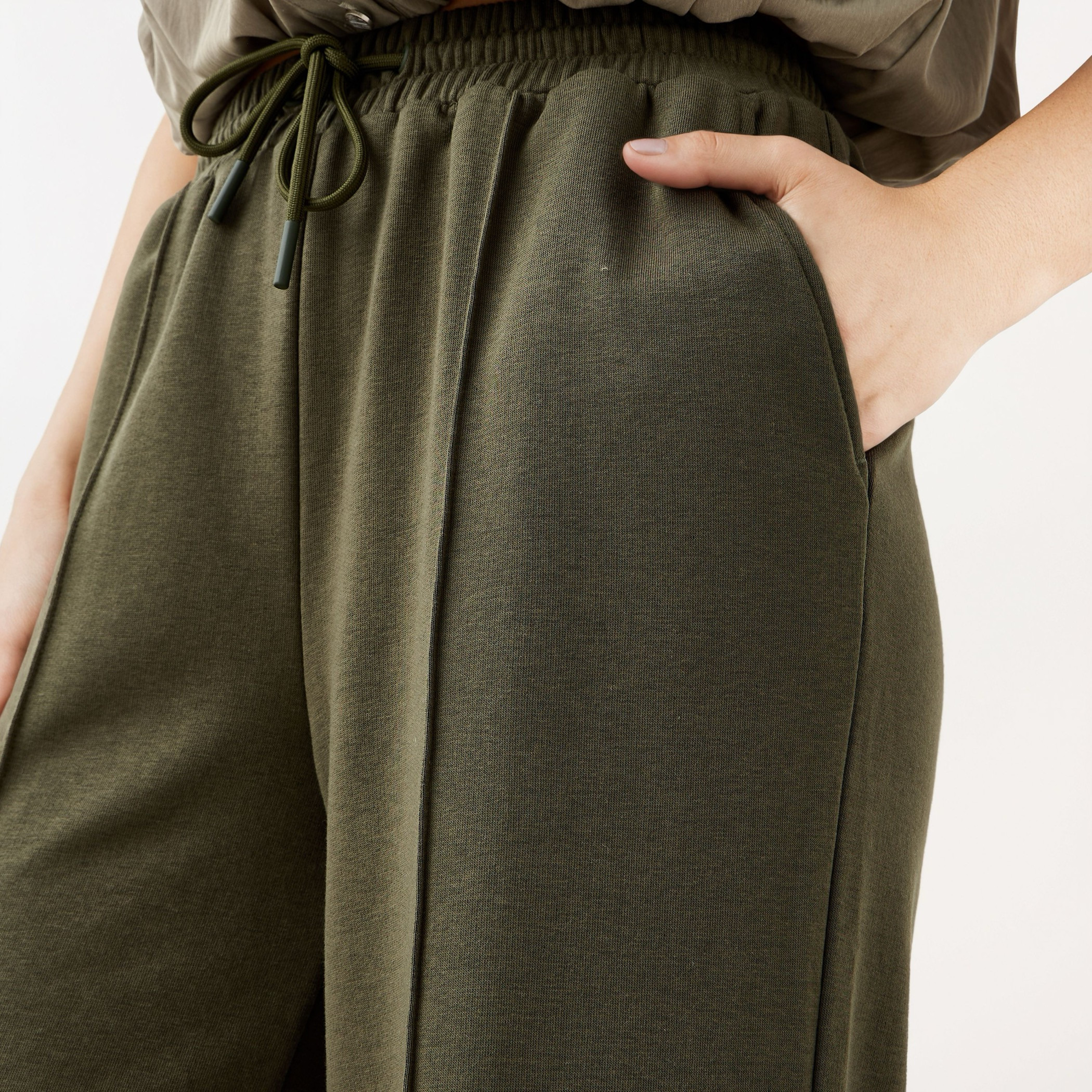 Wide Leg Flexi Waist Pants with Pockets-women-clothing-bottoms-joggers-image-4