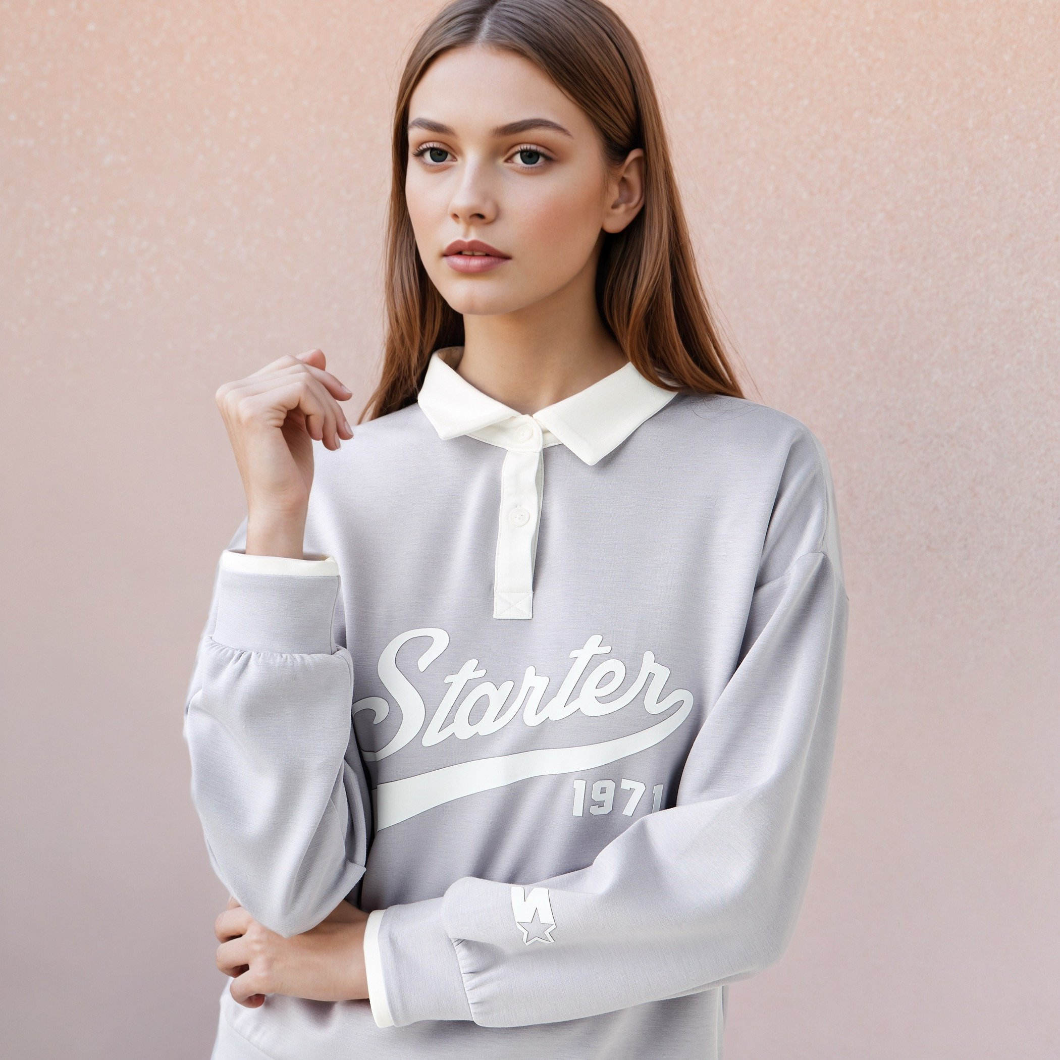 Starter Logo Print Collared Sweatshirt-women-winterwear-hoodiesandsweatshirts-sweatshirts-image-4