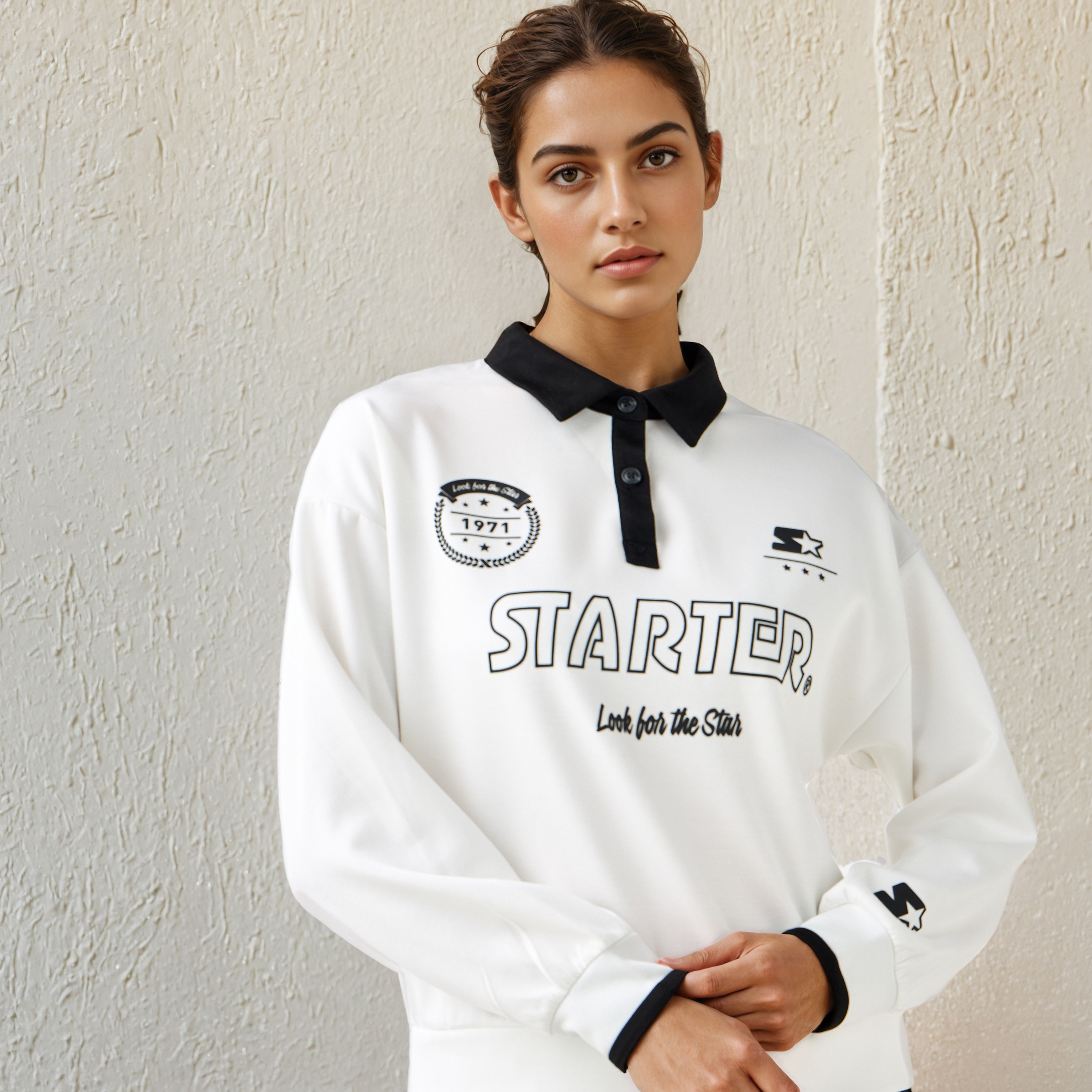 Starter Logo Print Collared Sweatshirt-women-winterwear-hoodiesandsweatshirts-sweatshirts-image-4