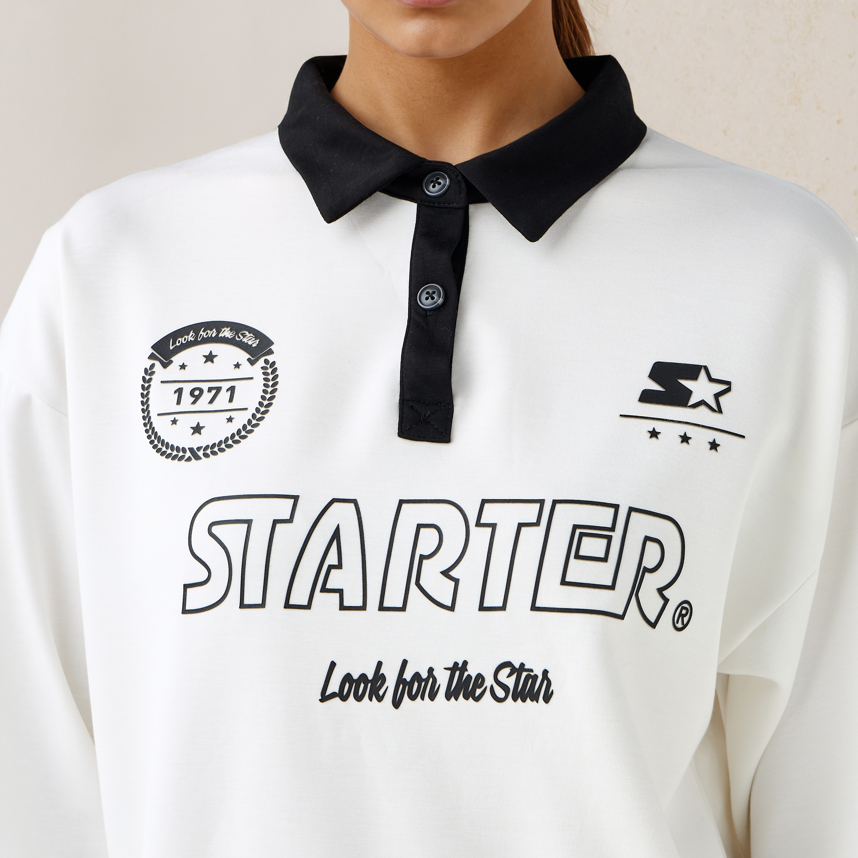 Starter Logo Print Collared Sweatshirt-women-winterwear-hoodiesandsweatshirts-sweatshirts-image-5