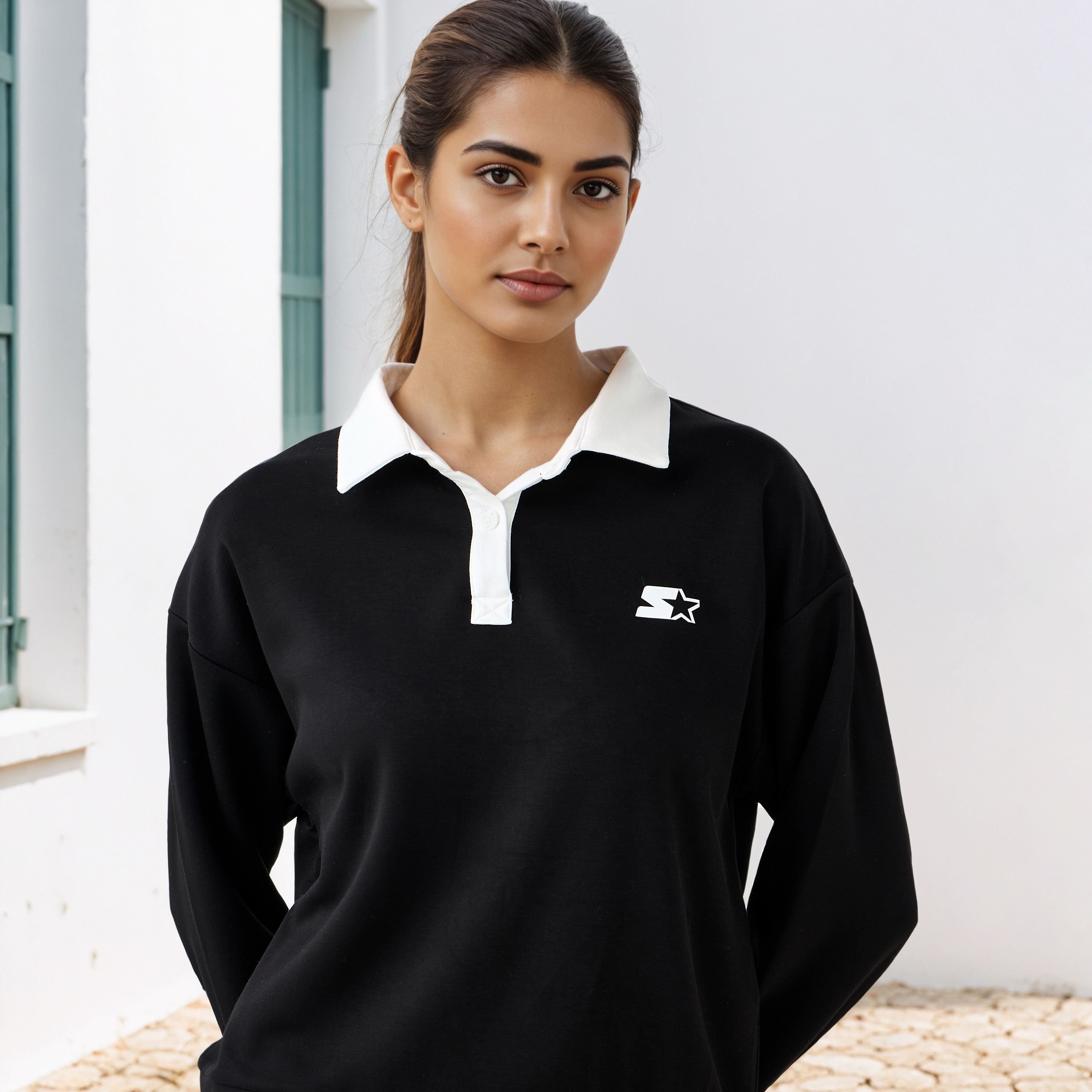 Starter Logo Print Collared Sweatshirt-women-winterwear-hoodiesandsweatshirts-sweatshirts-image-4