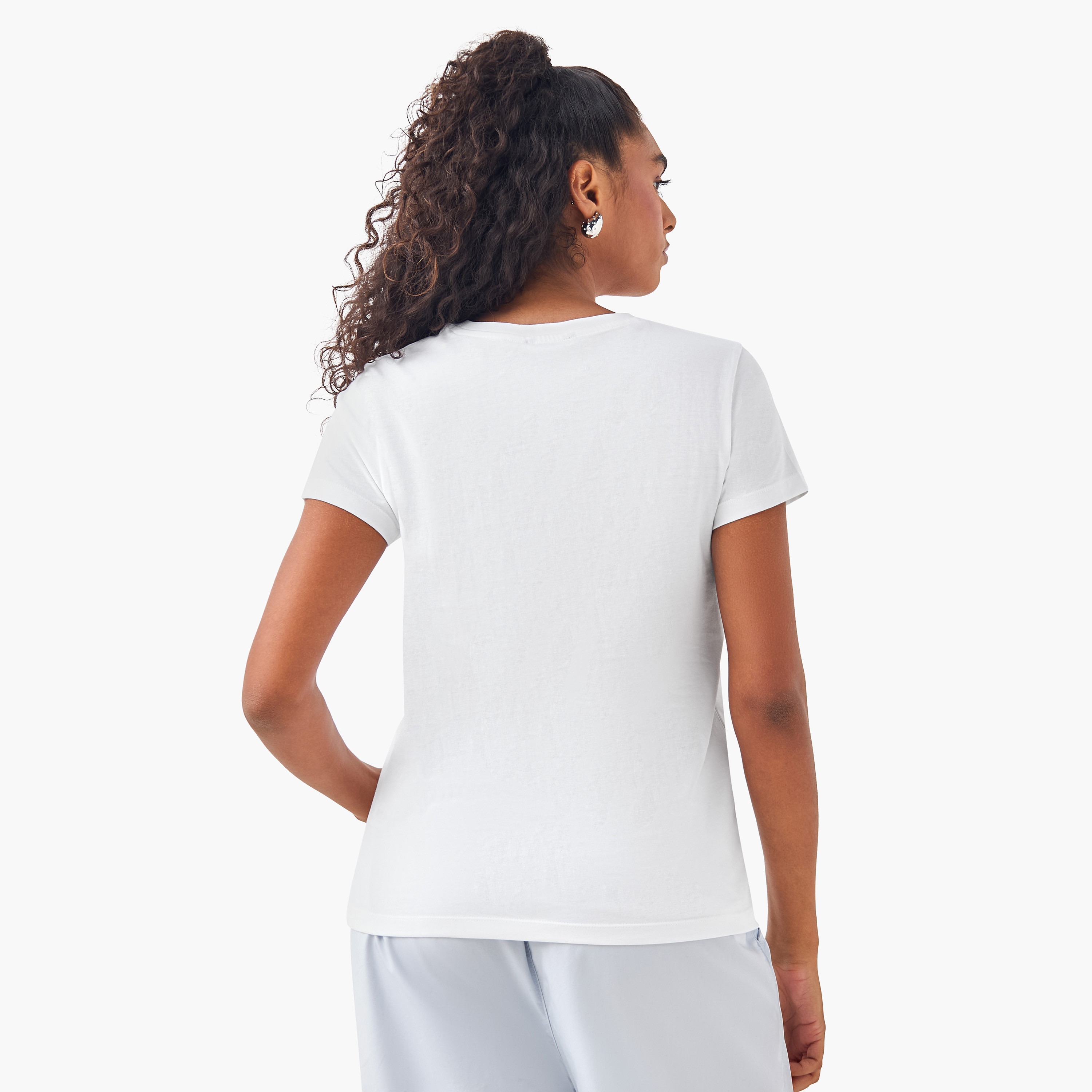 Embroidered Crew Neck T-shirt-women-clothing-tshirts-image-3