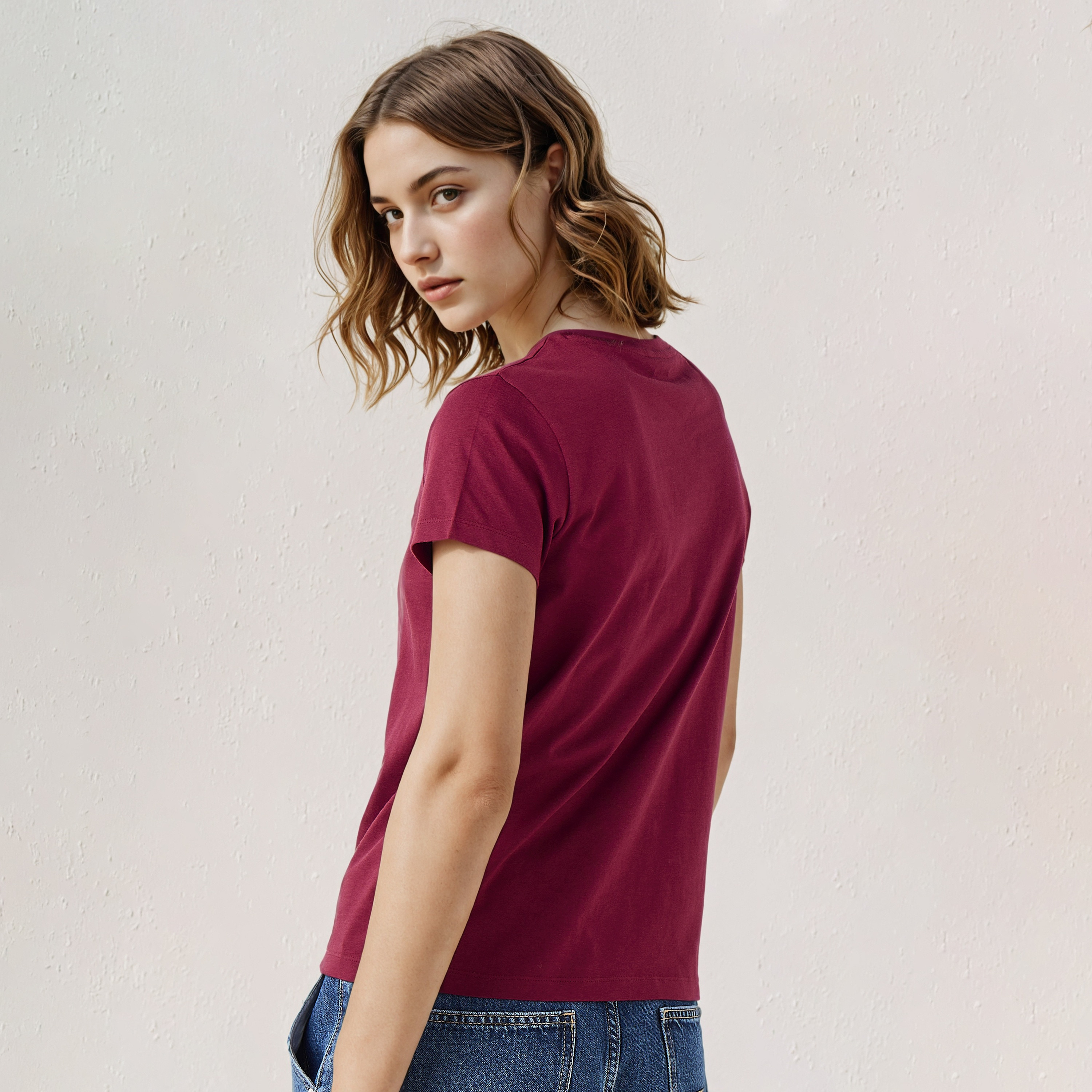 Embroidered Crew Neck T-shirt-women-clothing-tshirts-image-3