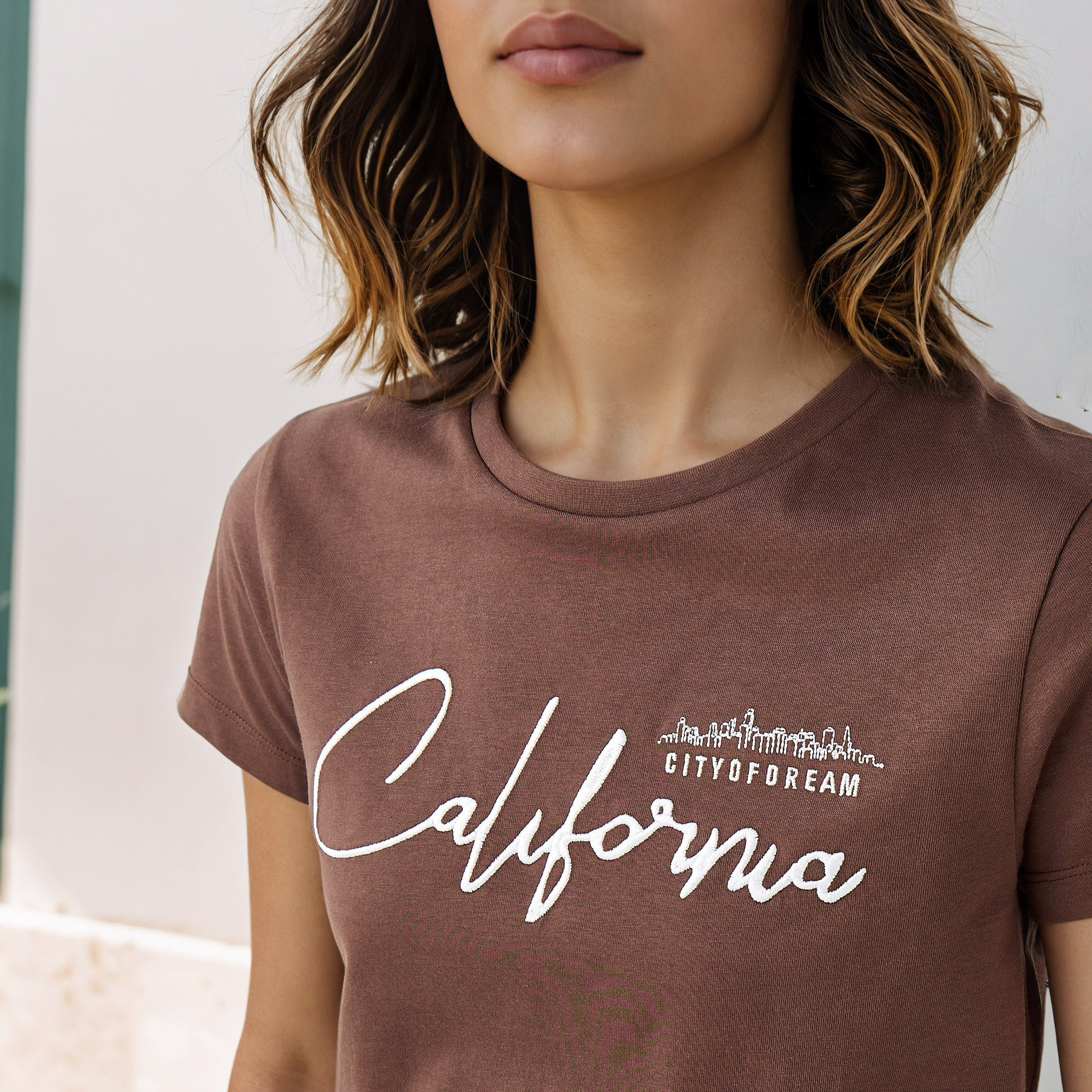 Embroidered Crew Neck T-shirt-women-clothing-tshirts-image-4
