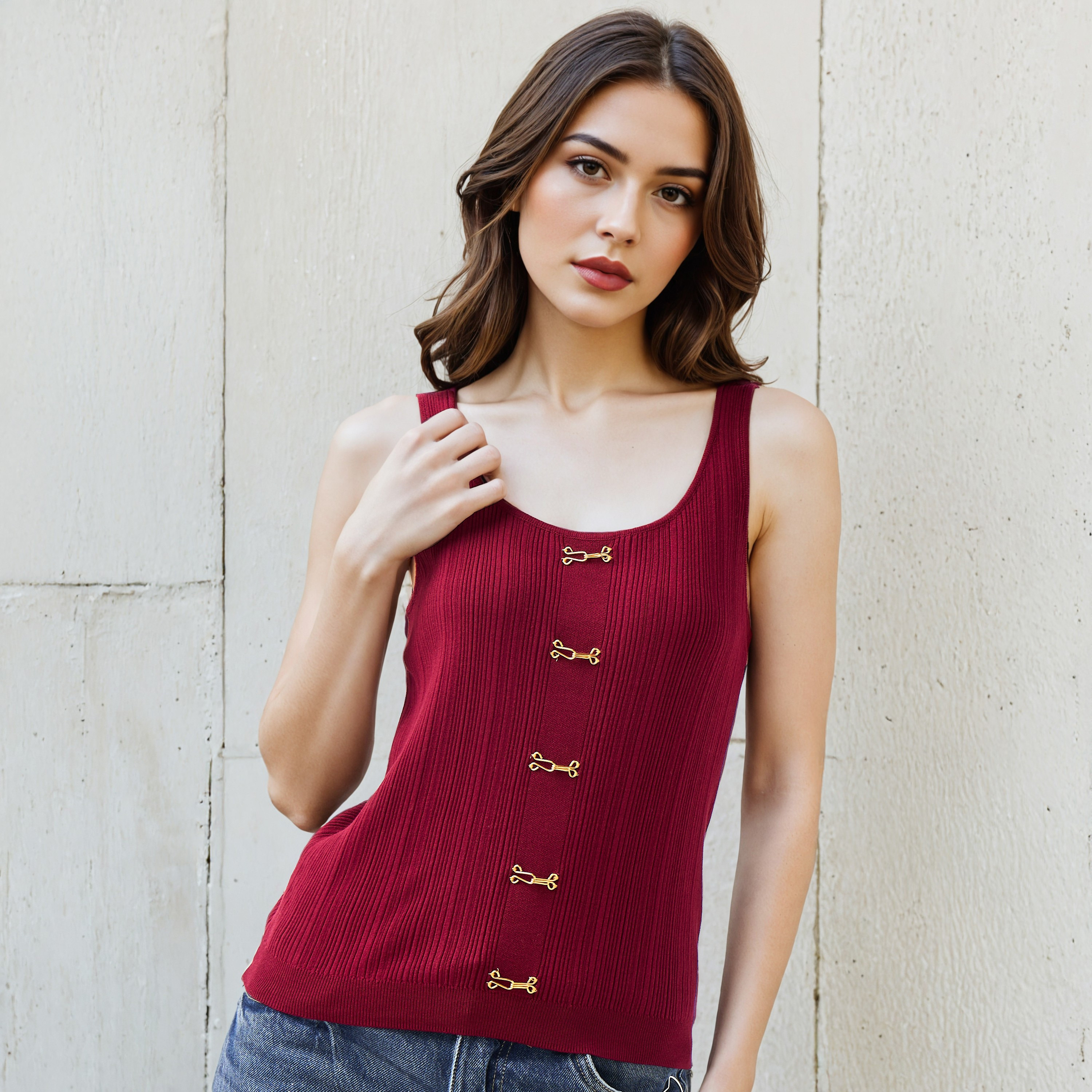 بلوزة تانك مع خطاف من مزيج الفيسكوز-women-clothing-tshirts-image-1