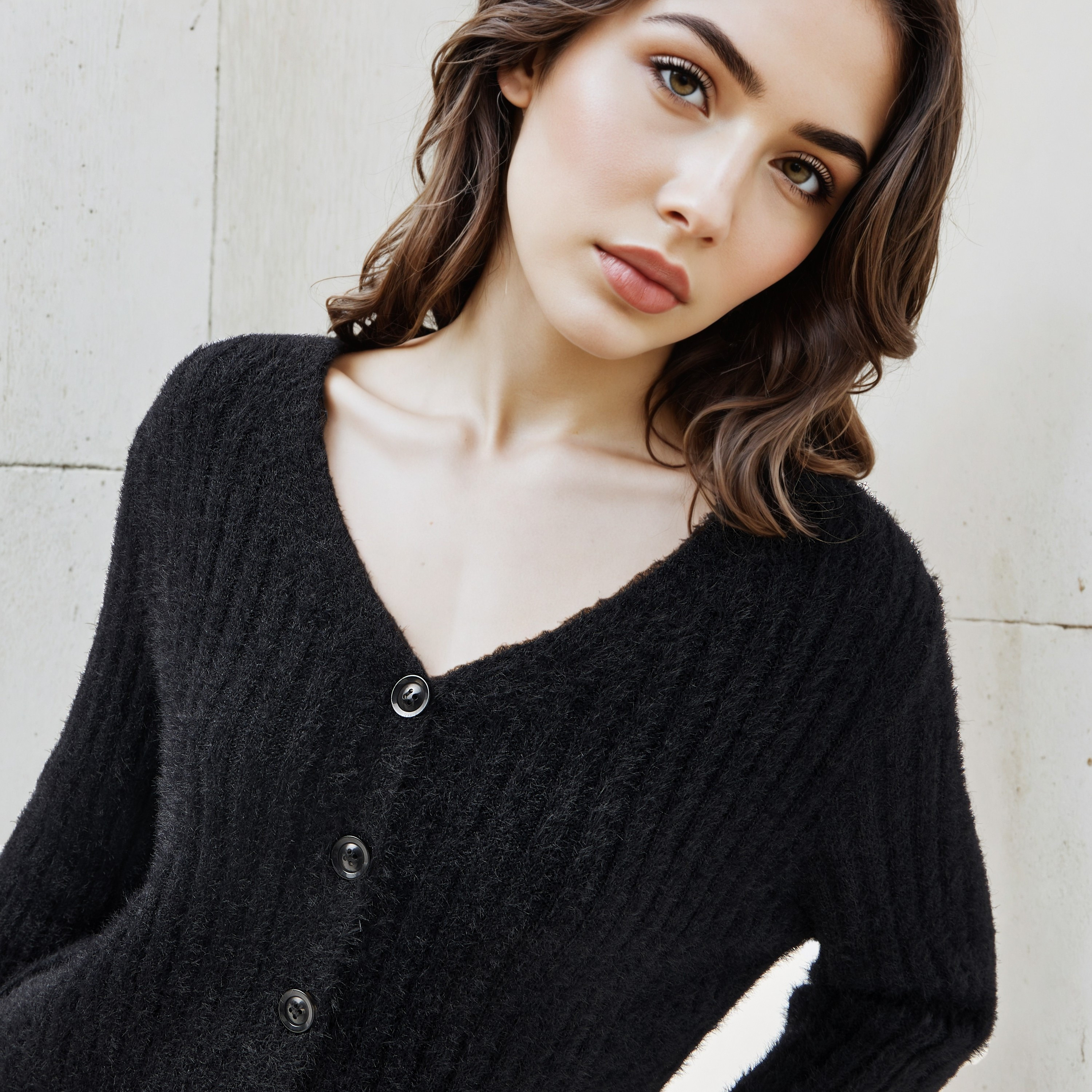 Regular Fit Textured V-neck Cardigan-women-winterwear-cardigansandjumpers-cardigans-image-5