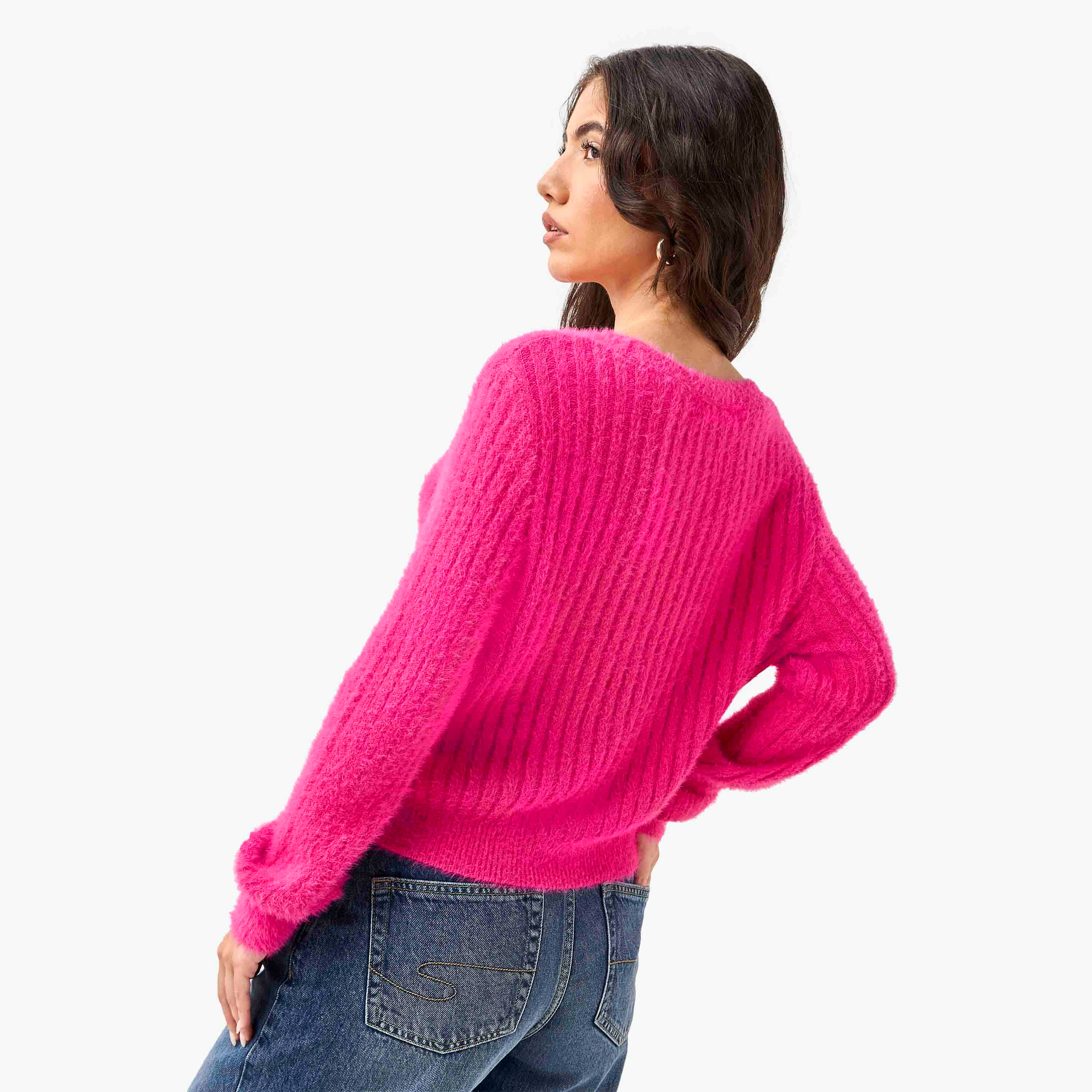 Regular Fit Textured V-neck Cardigan-women-winterwear-cardigansandjumpers-cardigans-image-19