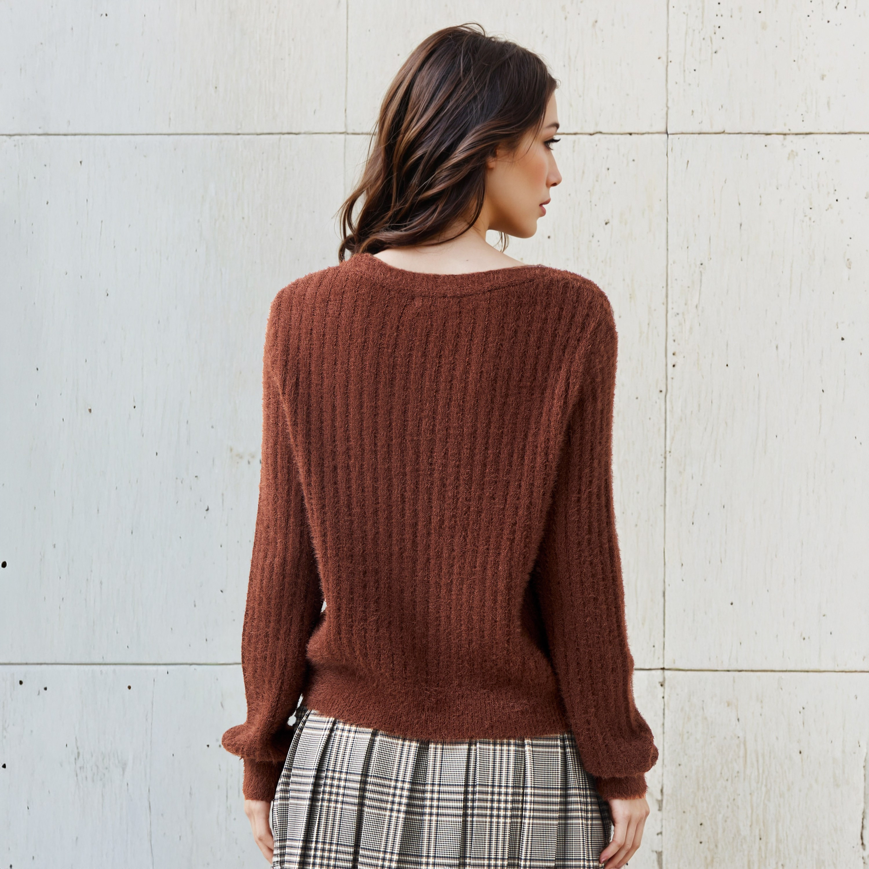 Regular Fit Textured V-neck Cardigan-women-winterwear-cardigansandjumpers-cardigans-image-3