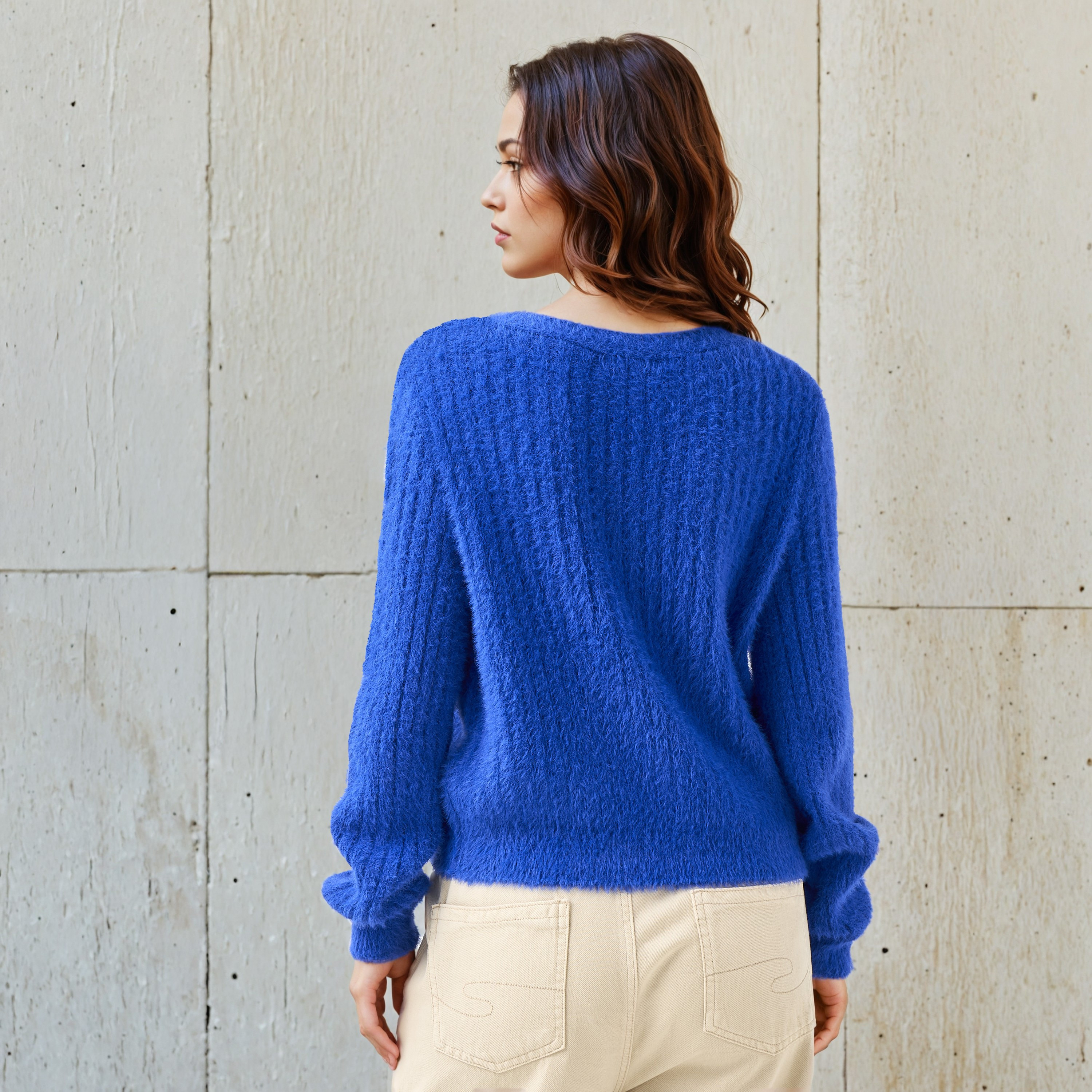 كارديجان بارز الملمس بياقة V بقصة عادية-women-winterwear-cardigansandjumpers-cardigans-image-3