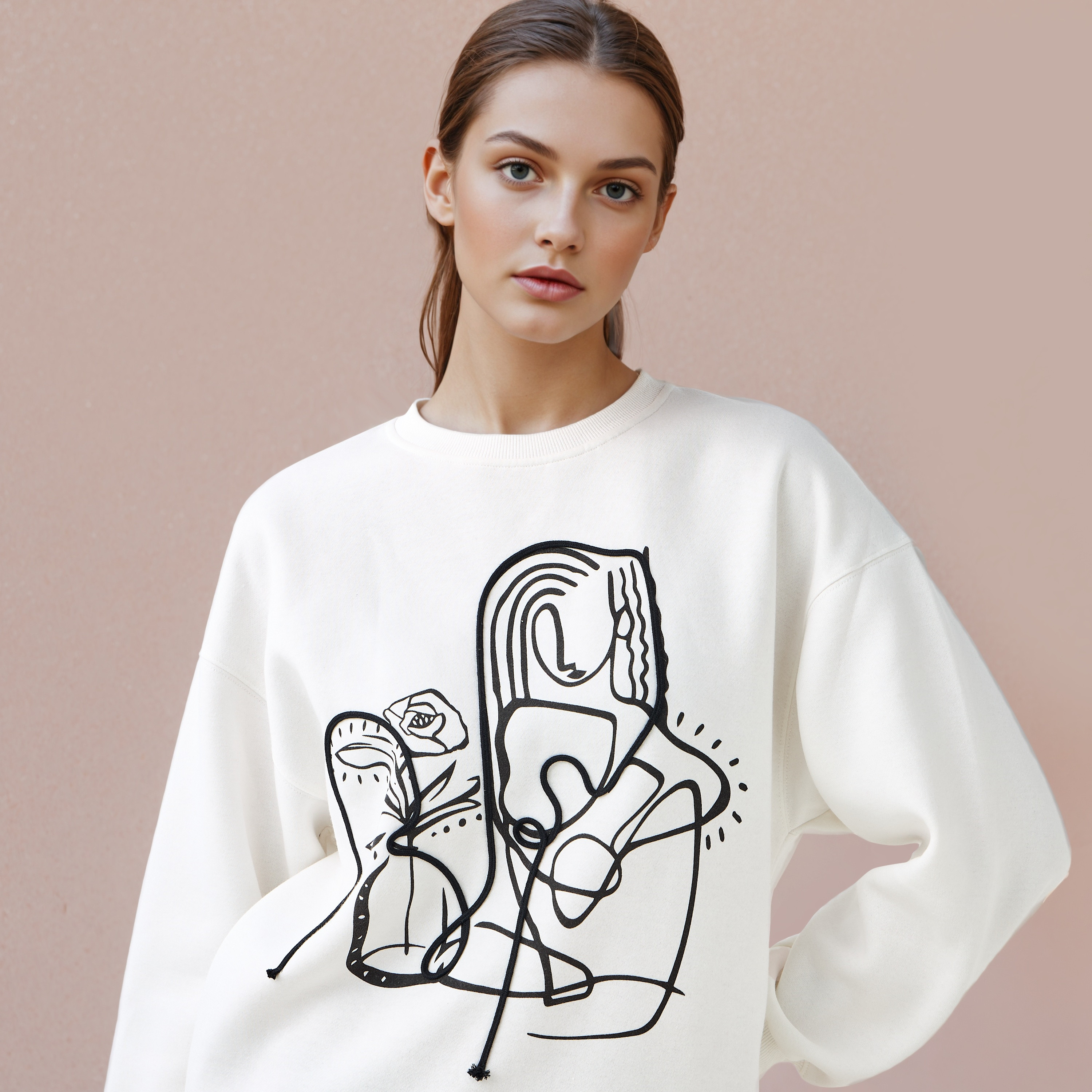 Graphic Print Sweatshirt with Crew Neck-women-winterwear-hoodiesandsweatshirts-sweatshirts-image-4
