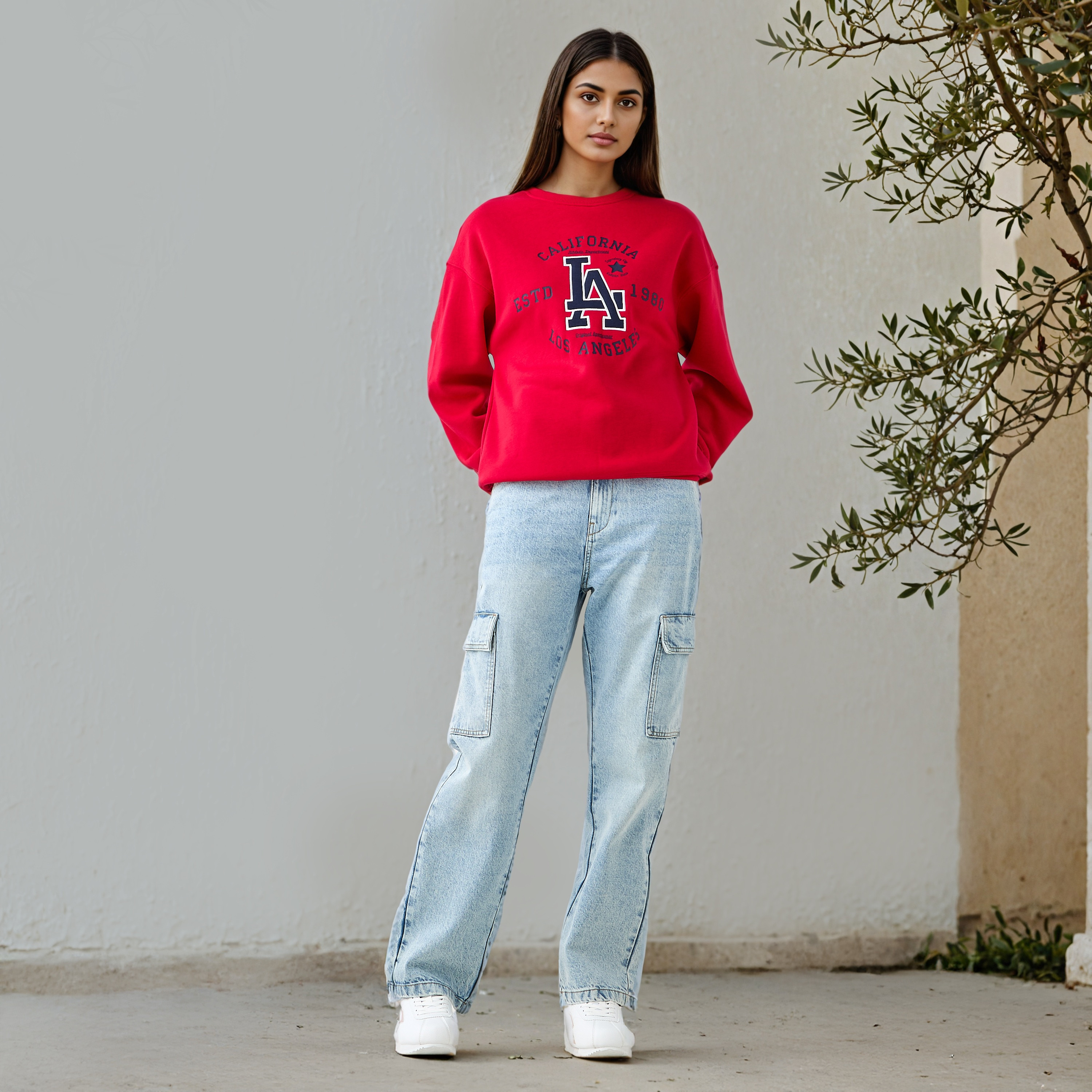 Embroidered Sweatshirt with Crew Neck-women-winterwear-hoodiesandsweatshirts-sweatshirts-image-2