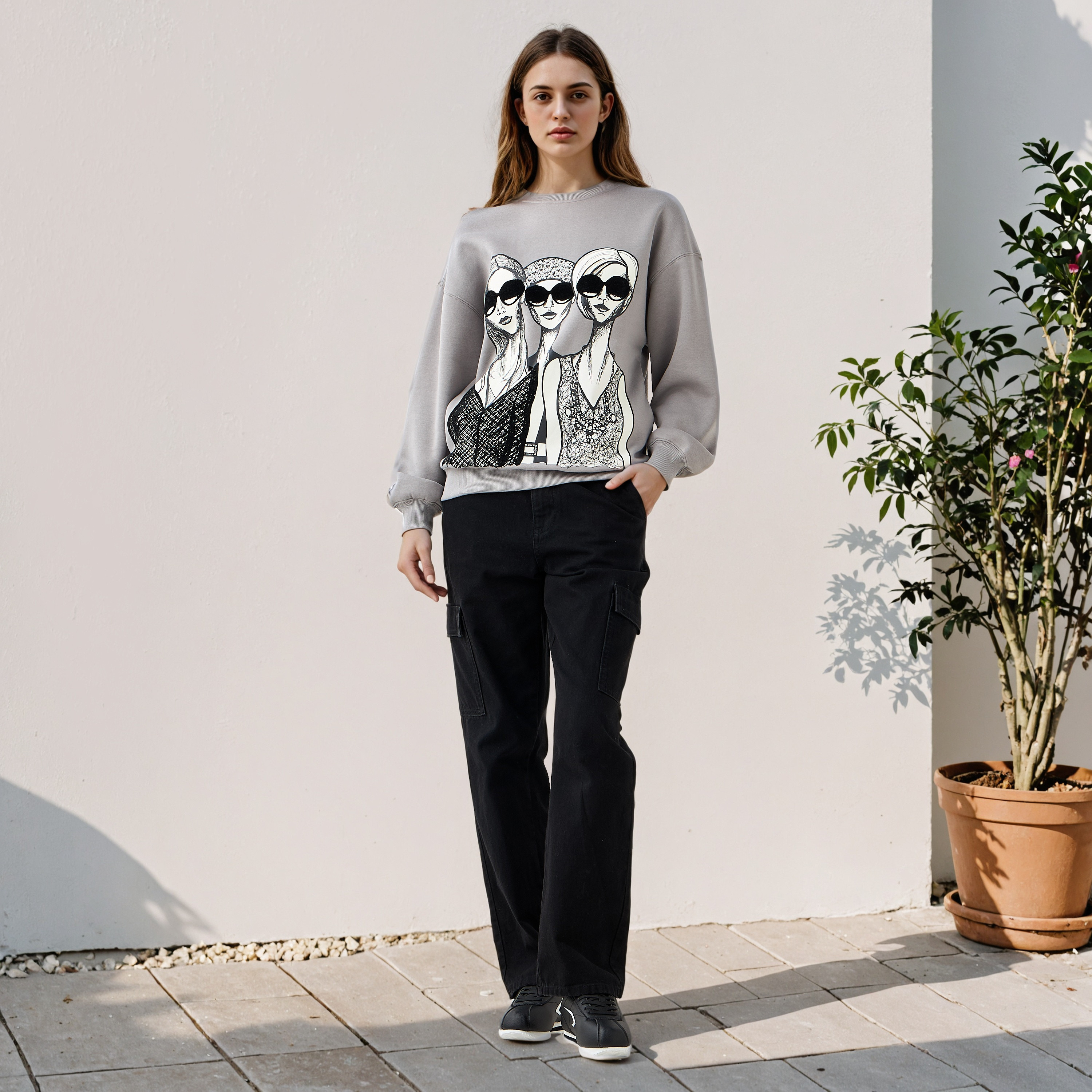 Graphic Print Sweatshirt with Crew Neck-women-winterwear-hoodiesandsweatshirts-sweatshirts-image-2
