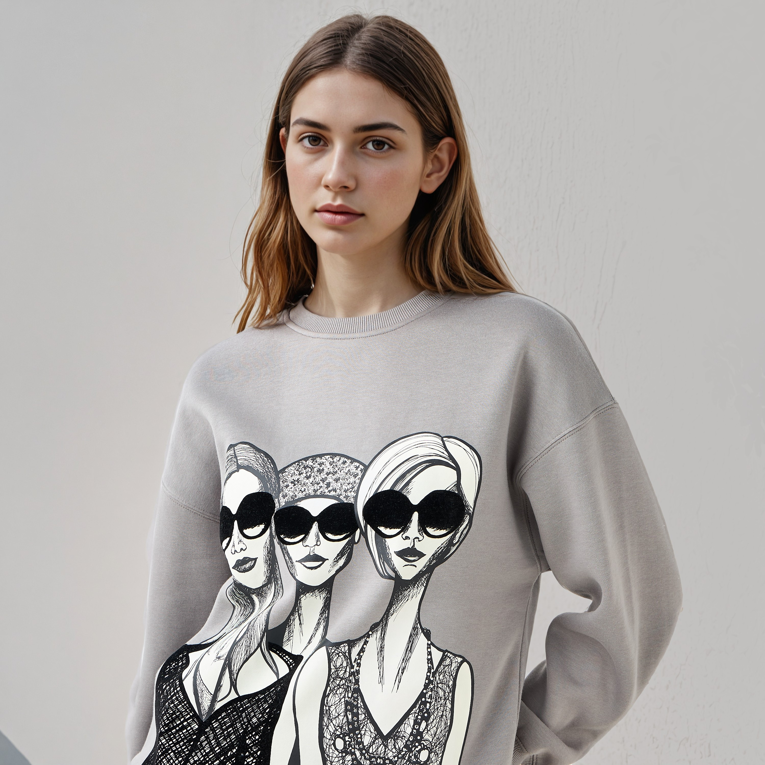 Graphic Print Sweatshirt with Crew Neck-women-winterwear-hoodiesandsweatshirts-sweatshirts-image-4