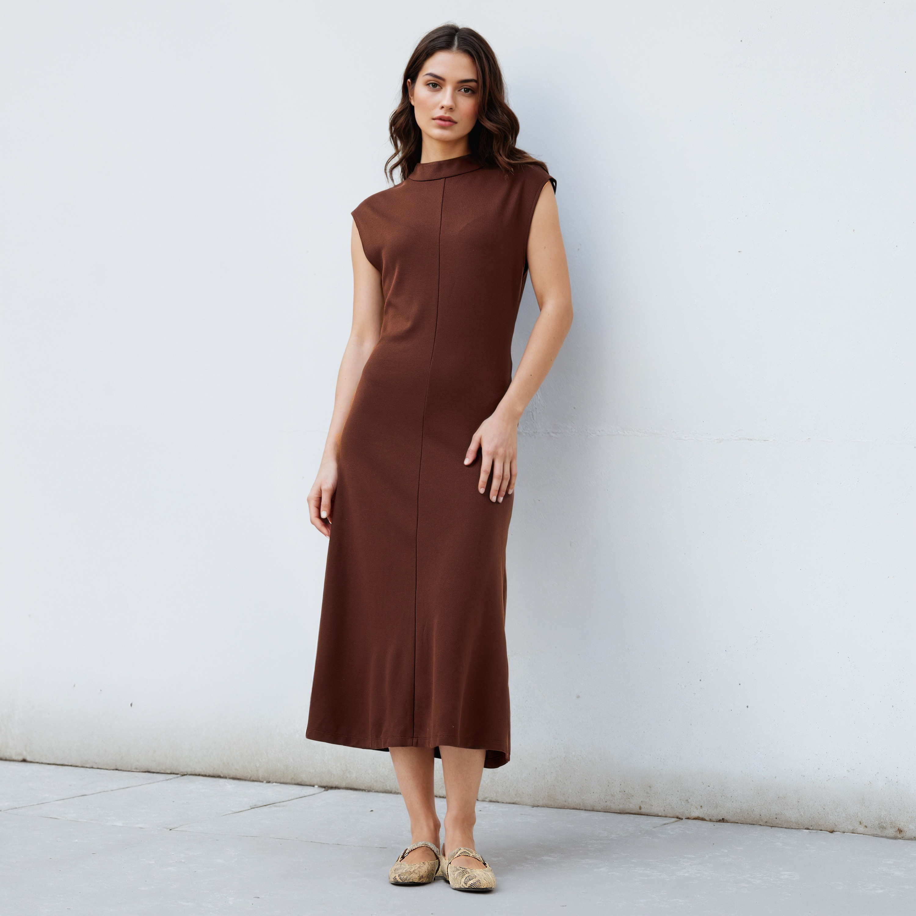 High Neck A-line Sleeveless Dress-women-clothing-dresses-image-1