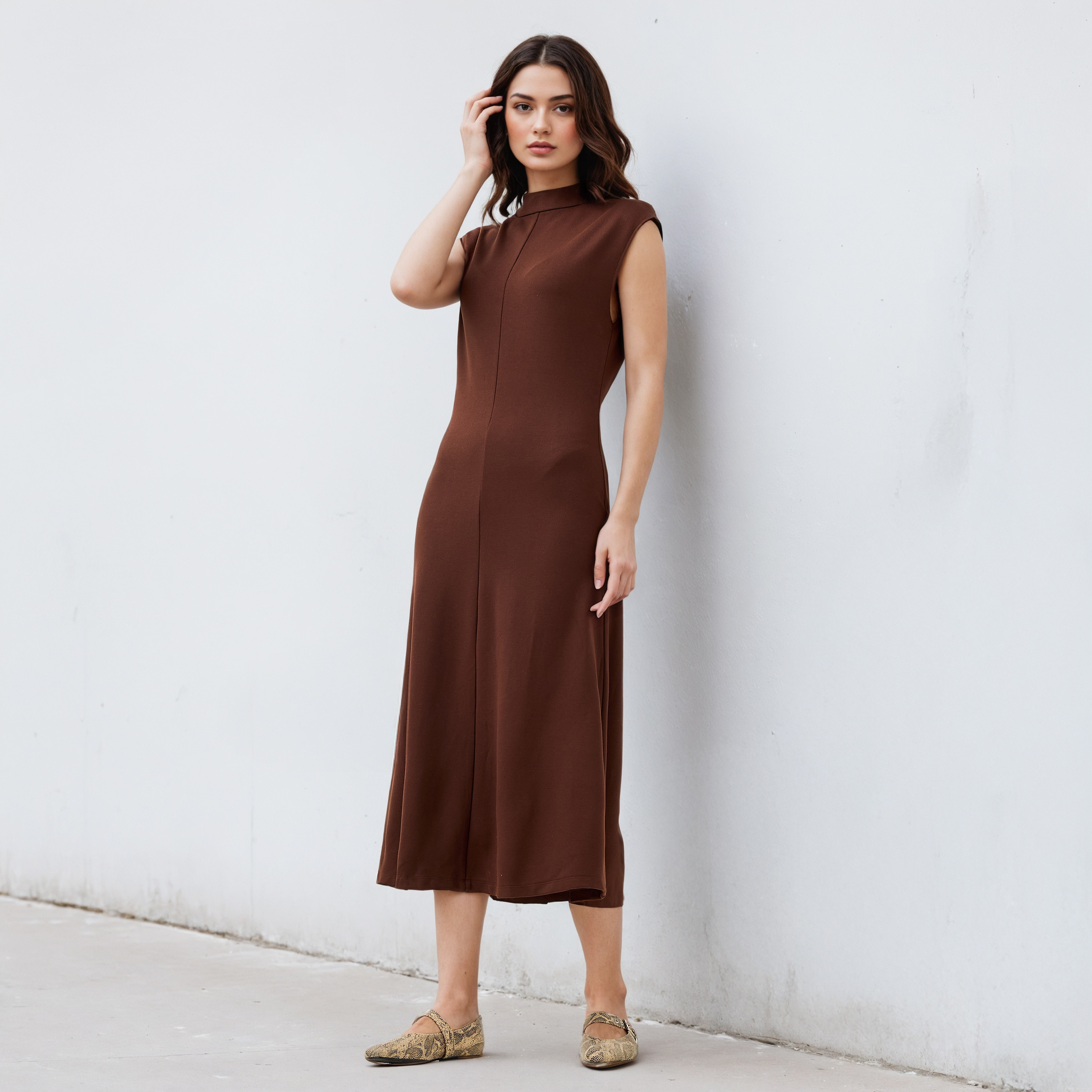 High Neck A-line Sleeveless Dress-women-clothing-dresses-image-2