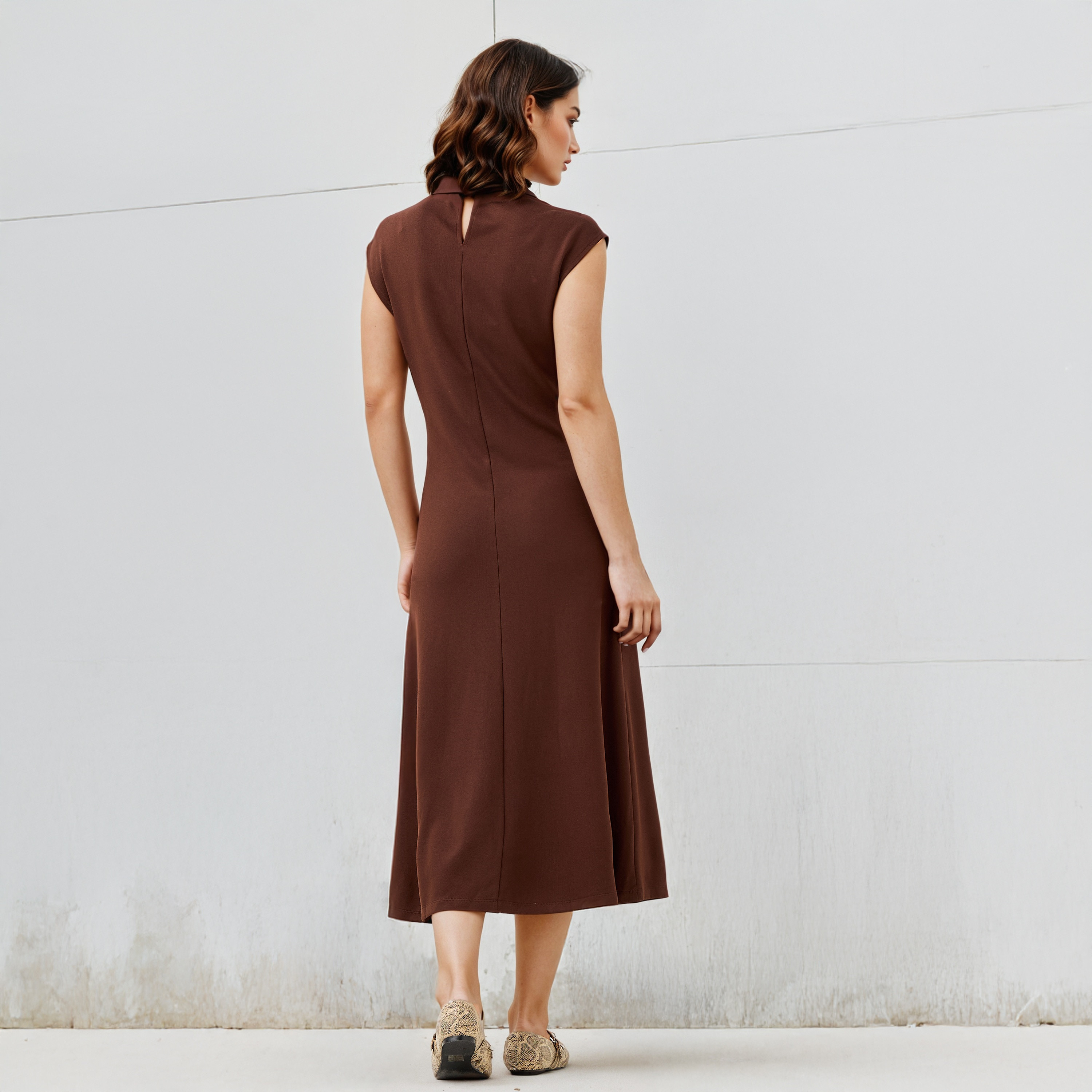 High Neck A-line Sleeveless Dress-women-clothing-dresses-image-3