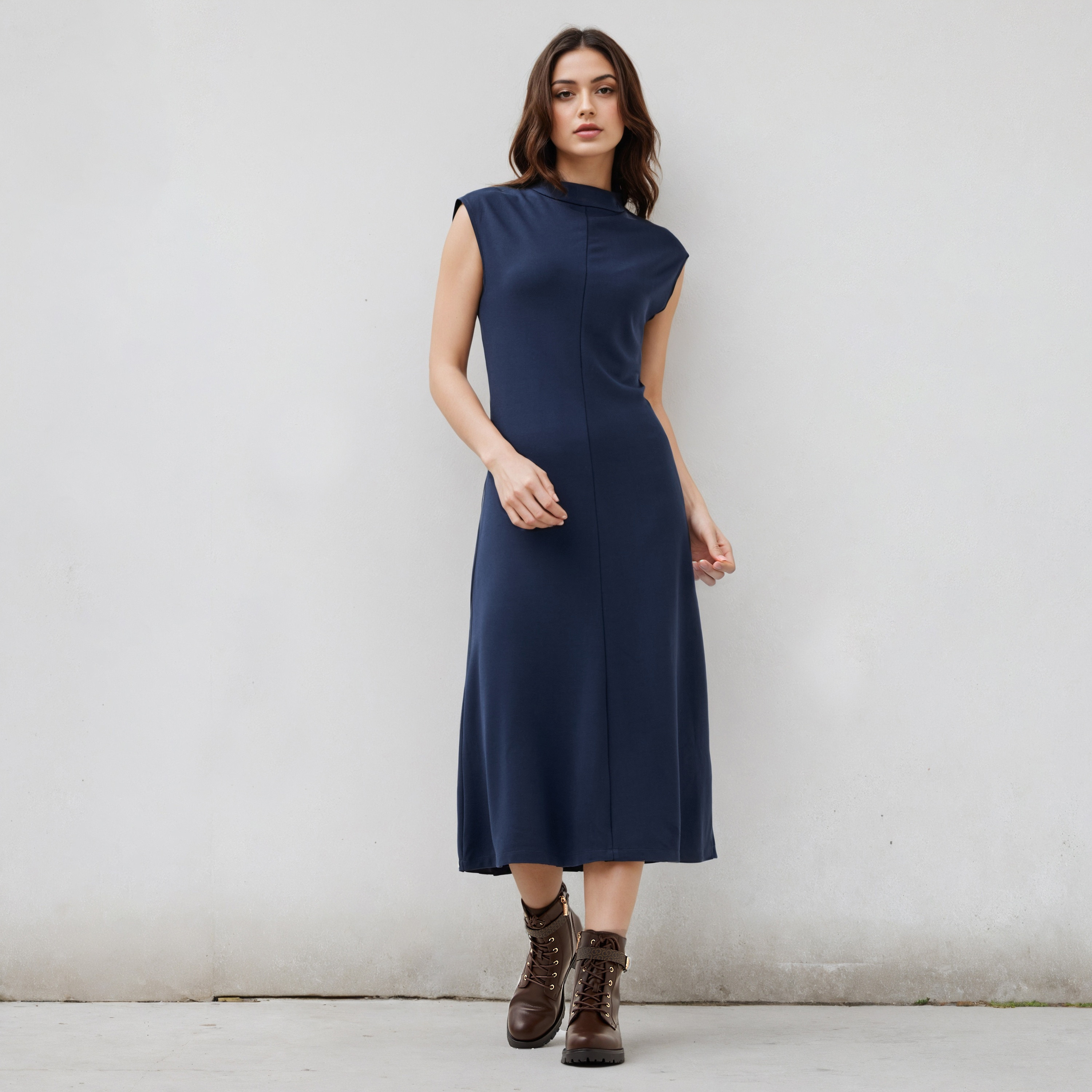 High Neck A-line Sleeveless Dress-women-clothing-dresses-image-2