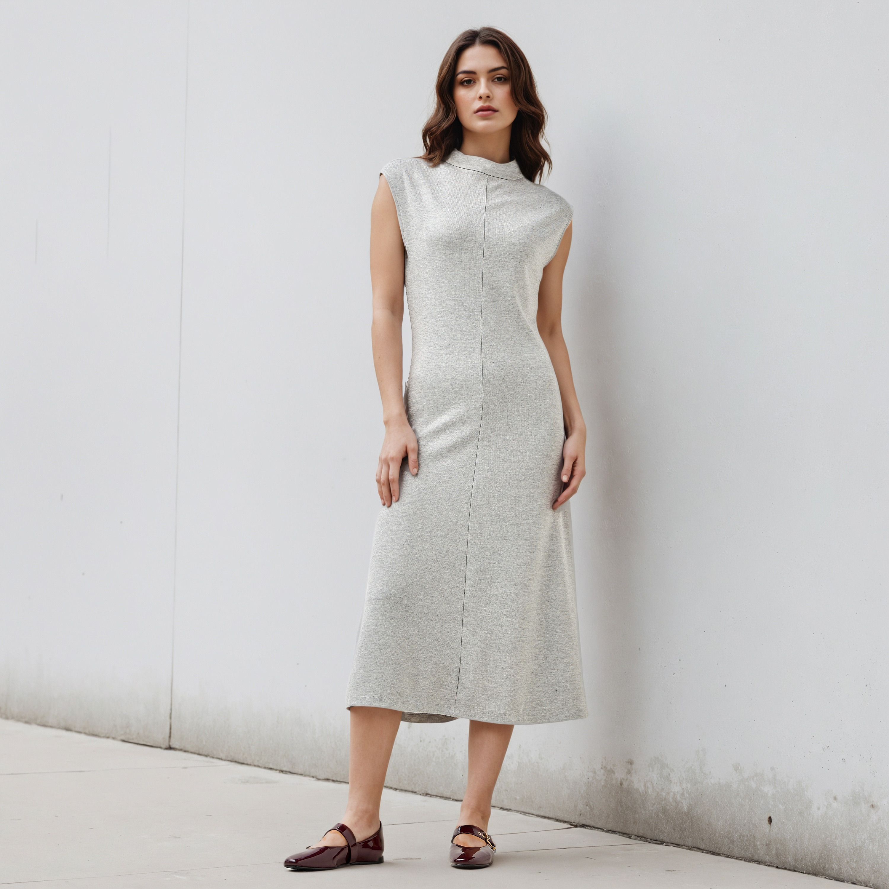 High Neck A-line Sleeveless Dress-women-clothing-dresses-image-1