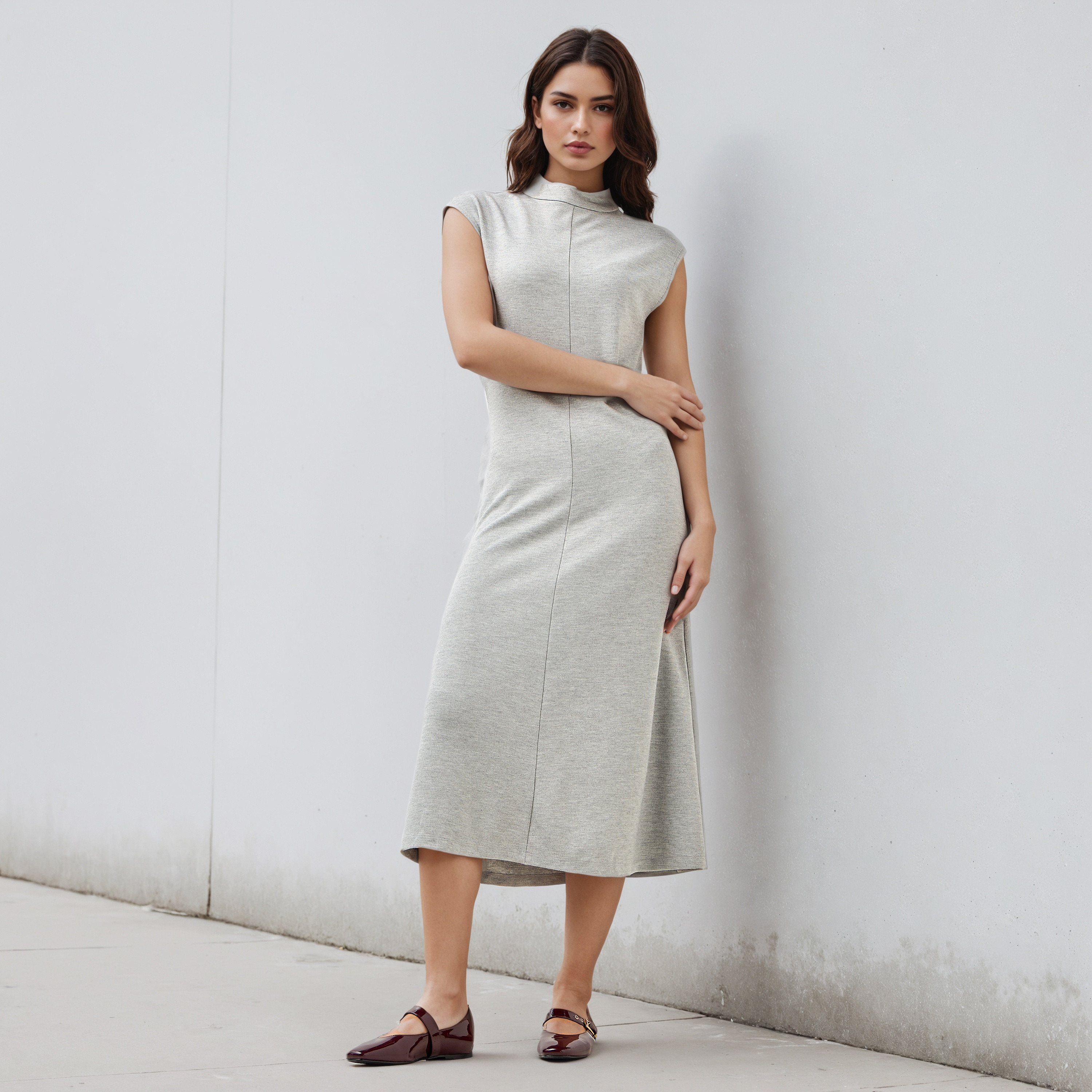 High Neck A-line Sleeveless Dress-women-clothing-dresses-image-2