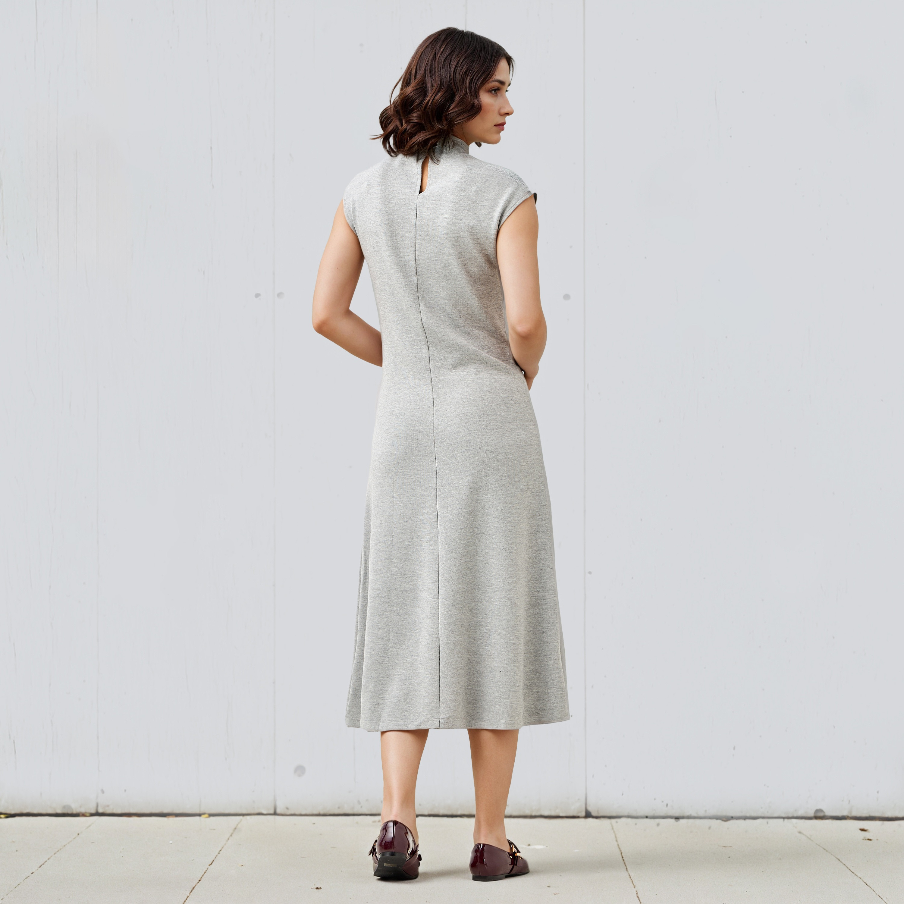 High Neck A-line Sleeveless Dress-women-clothing-dresses-image-3