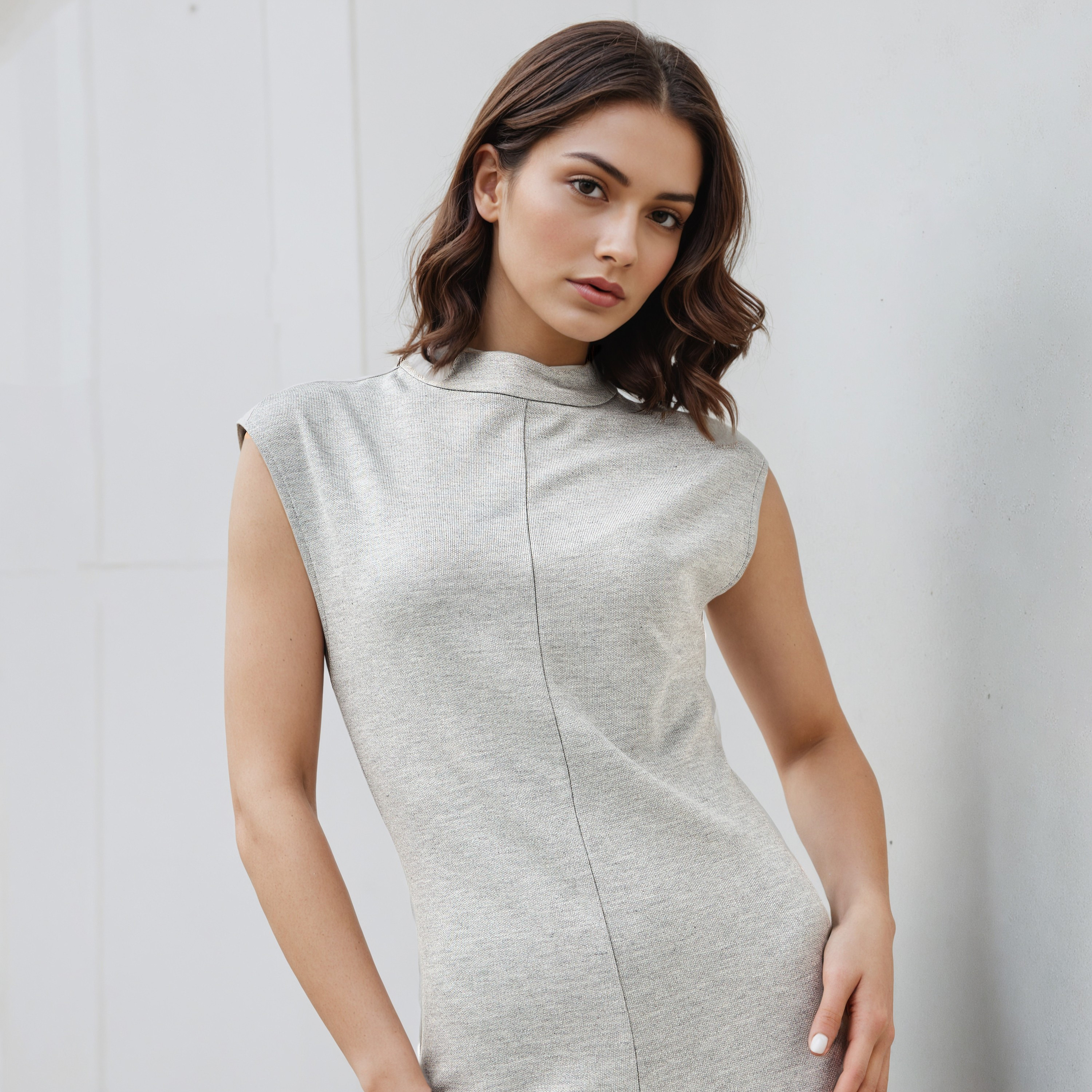 High Neck A-line Sleeveless Dress-women-clothing-dresses-image-4
