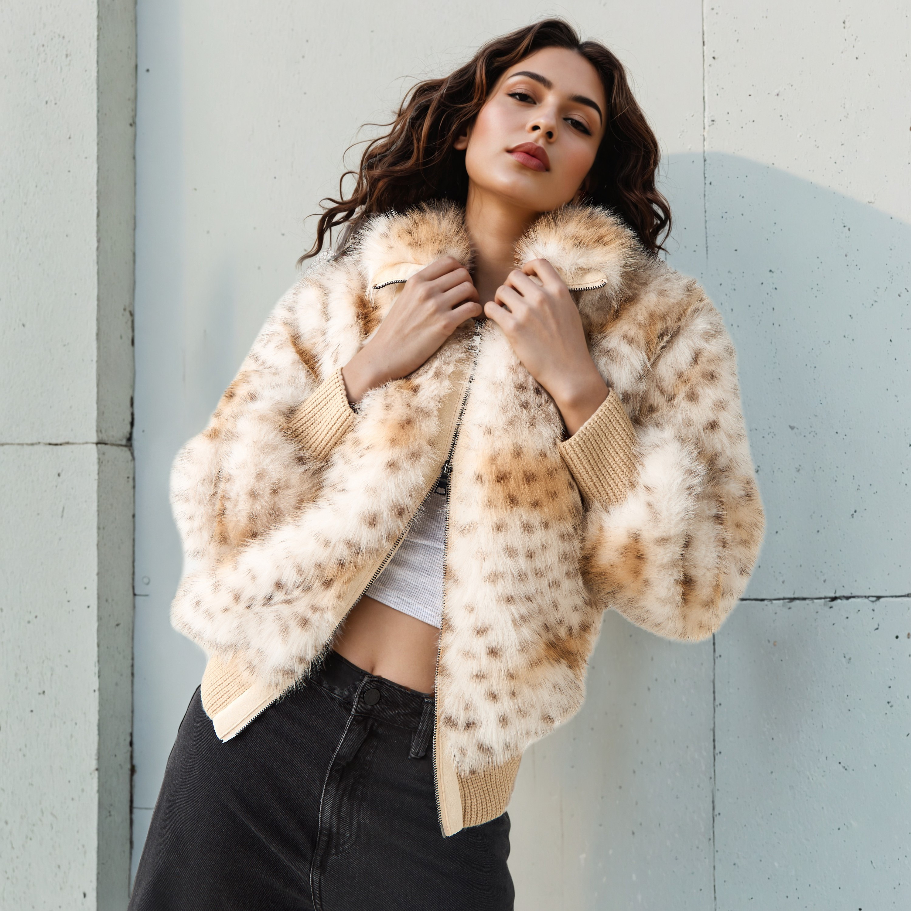 Animal Print Faux Fur Jacket-women-winterwear-coatsandjackets-jackets-image-1